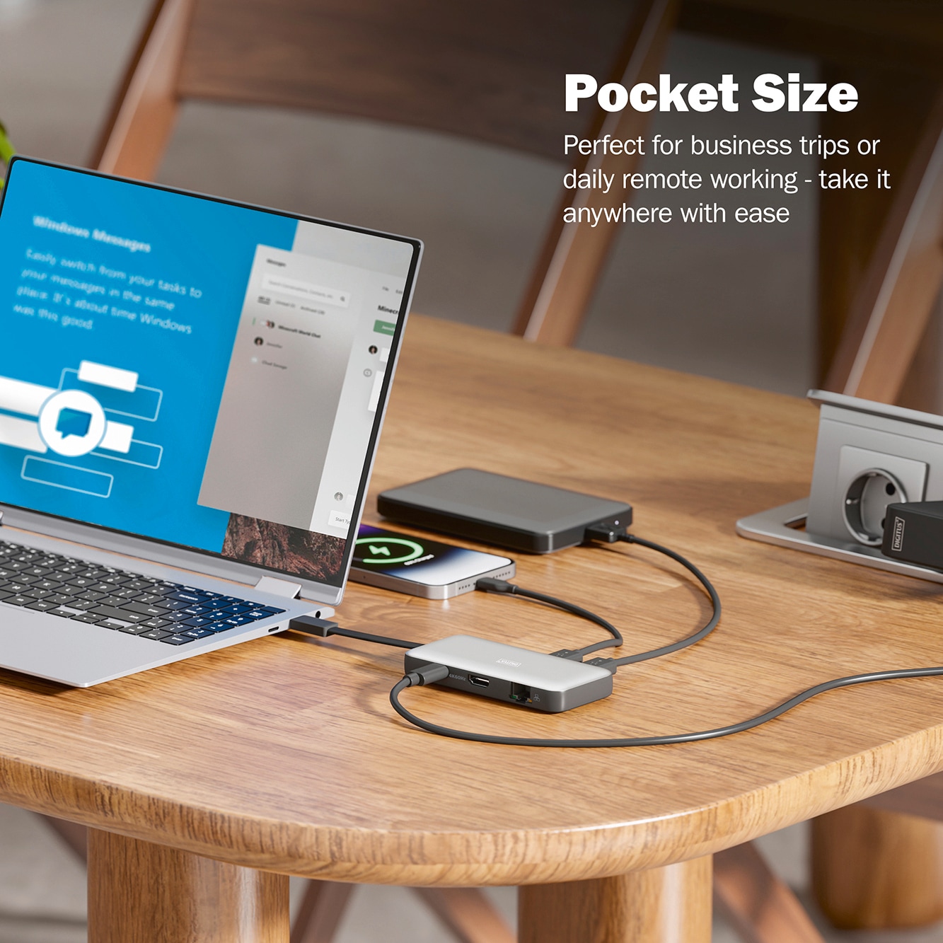 Digitus Laptop-Dockingstation »USB-C Travel Docking Station, 7-Port, HDMI, USB, RJ45«