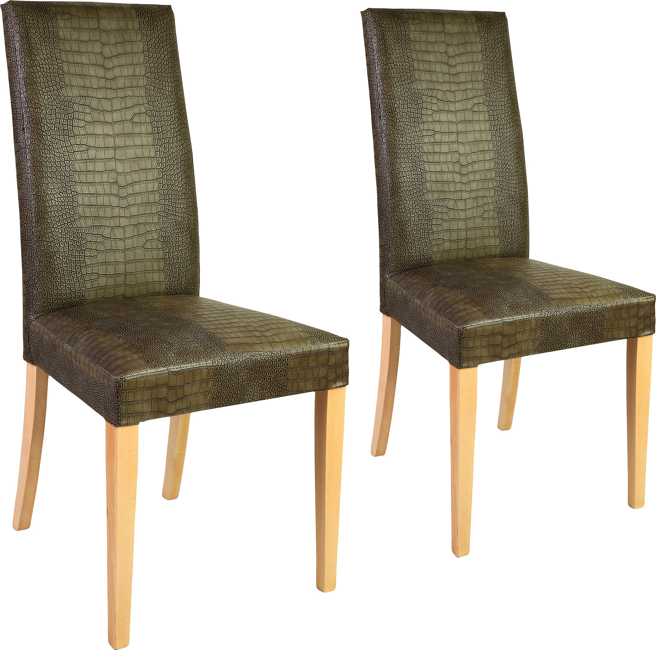 Home affaire Polsterstuhl »Java« (Set) 2 Stk.Kunstlederbezug mit Animalpräg günstig online kaufen