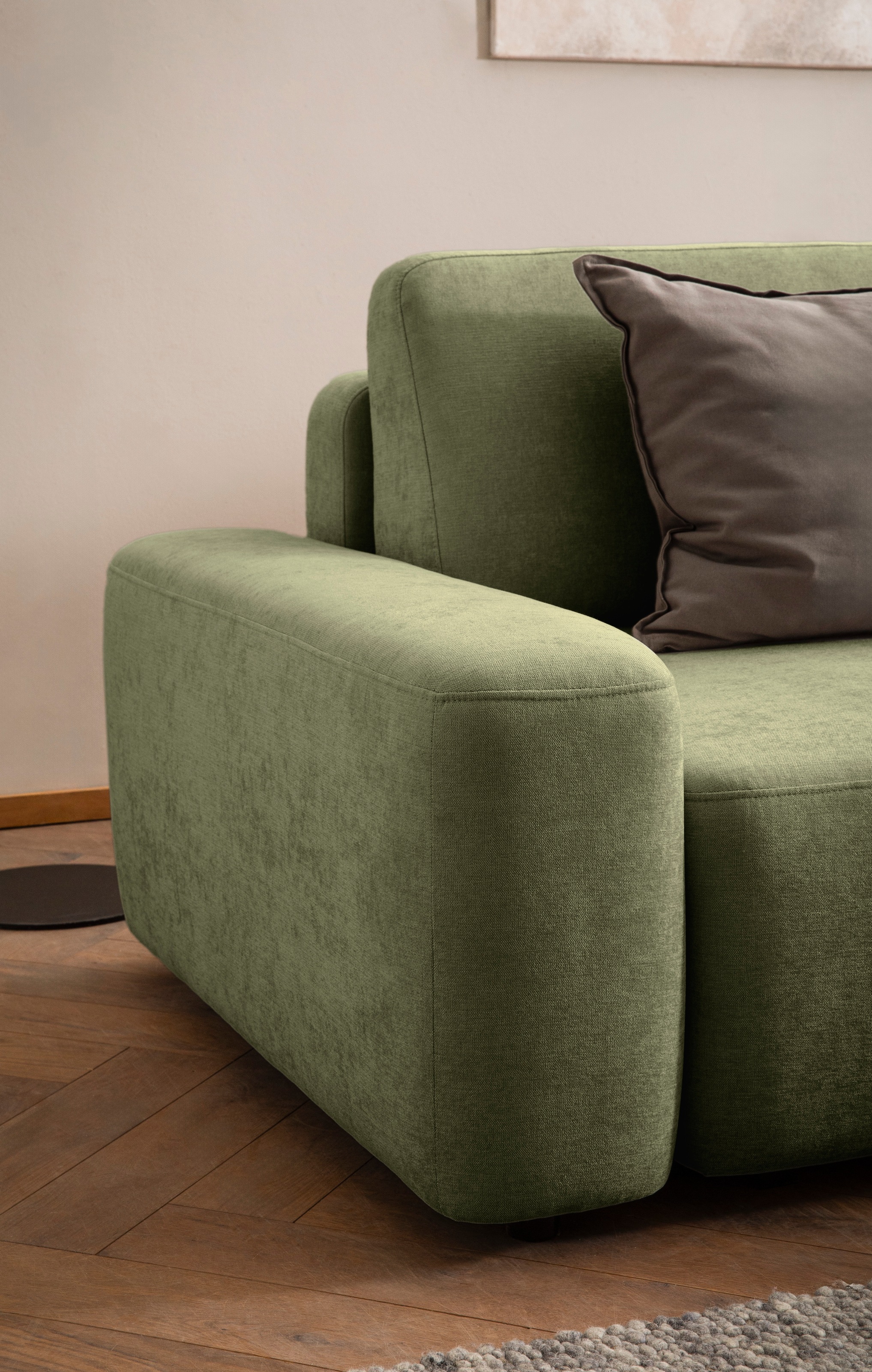 INOSIGN Ecksofa »TORGE (264cm), Schlafsofa in Cord, Samtvelours o Struktur fein, L-Form«, Schlaffunktion, Bettkasten, Liegefläche: 125/210 cm