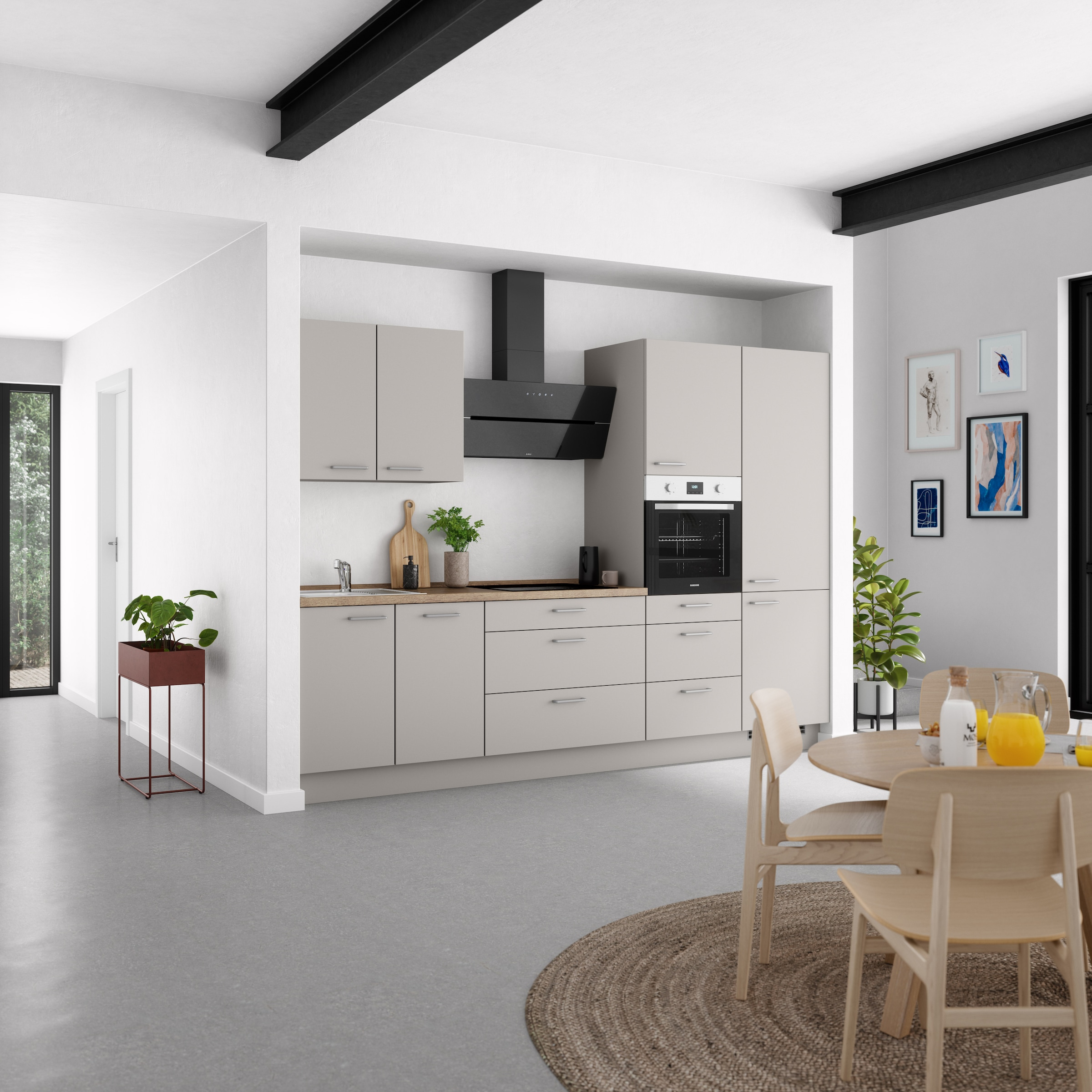 nobilia® Küchenzeile »"Touch II"«, vormontiert, Ausrichtung wählbar, Breite 300 cm, wahlw. mit E-Geräten