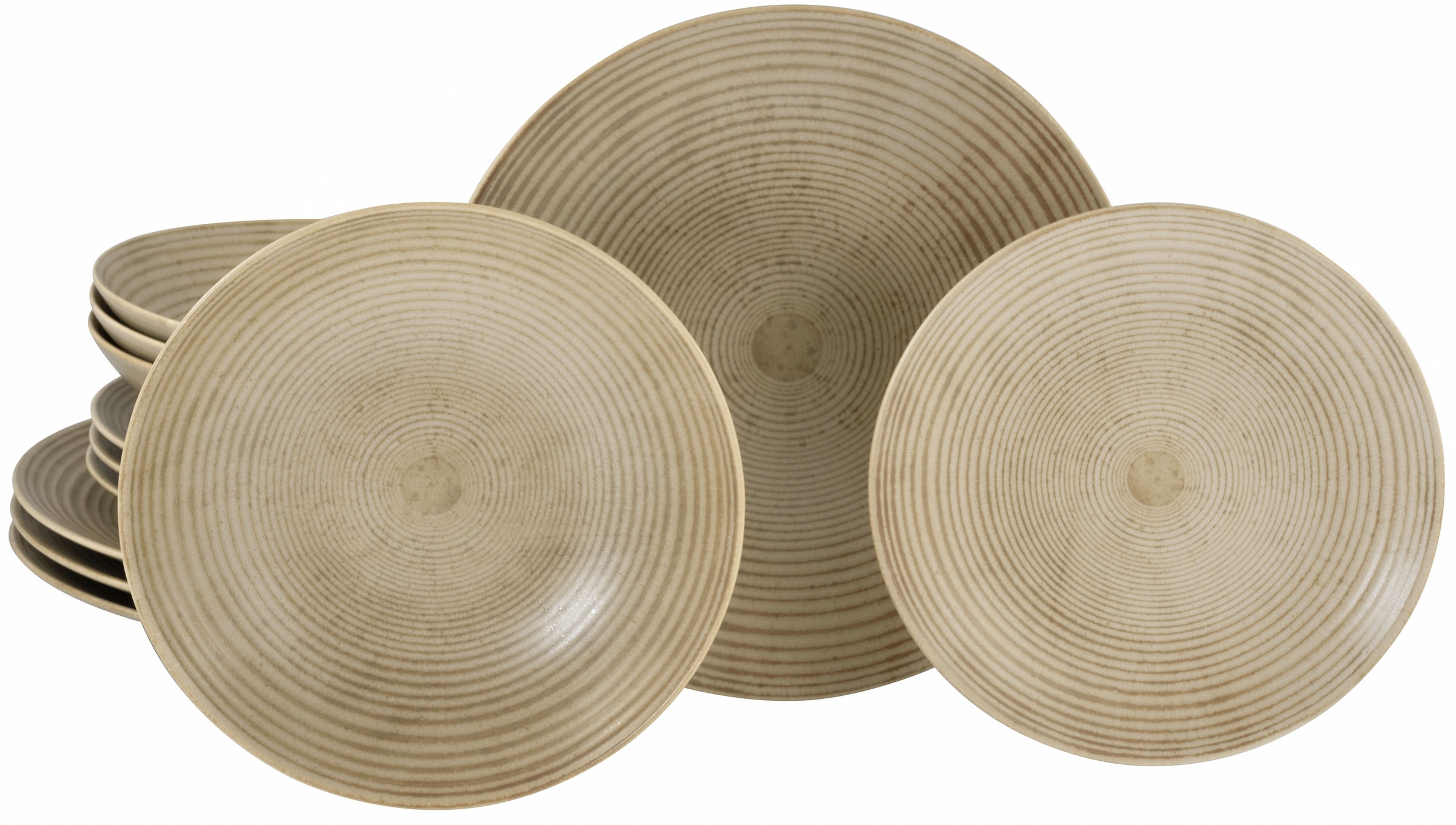 CreaTable Teller-Set »Catania, Tellerset 12-tlg.« Vintage Farben, Ausdrucks günstig online kaufen