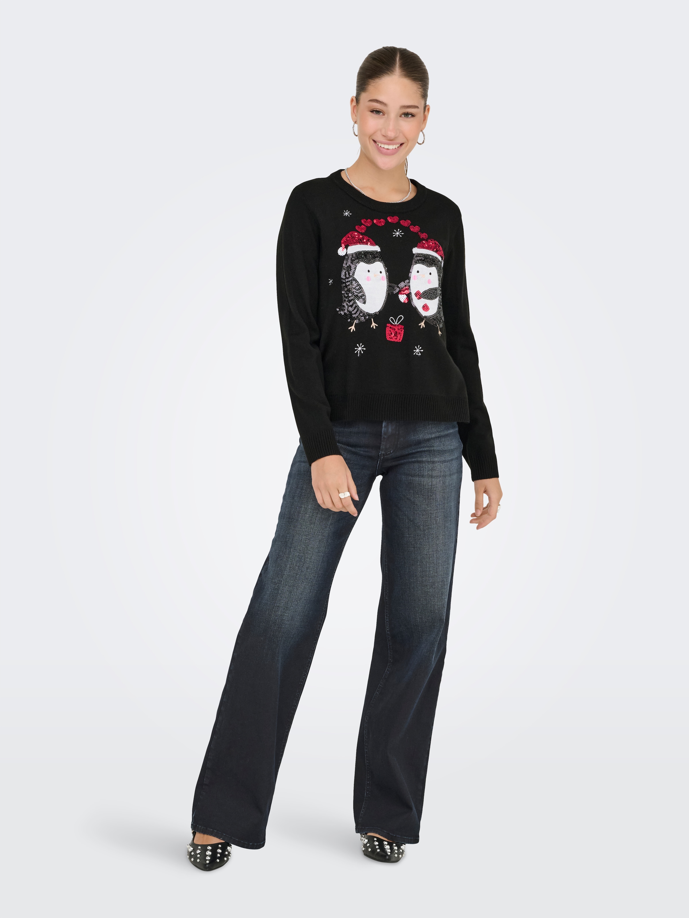 ONLY Weihnachtspullover »ONLXMAS SHINE LS ONECK KNT«