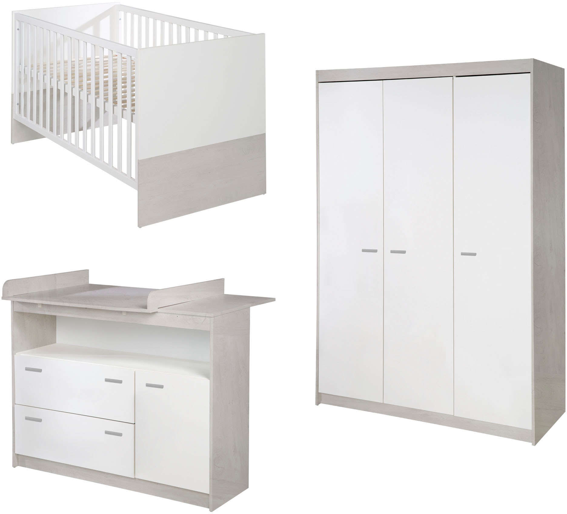 roba® Babyzimmer-Komplettset »Julia«, (Set, 3 St., Kinderbett, Schrank, Wickelkommode), mit Kinderbett, Schrank und Wickelkommode