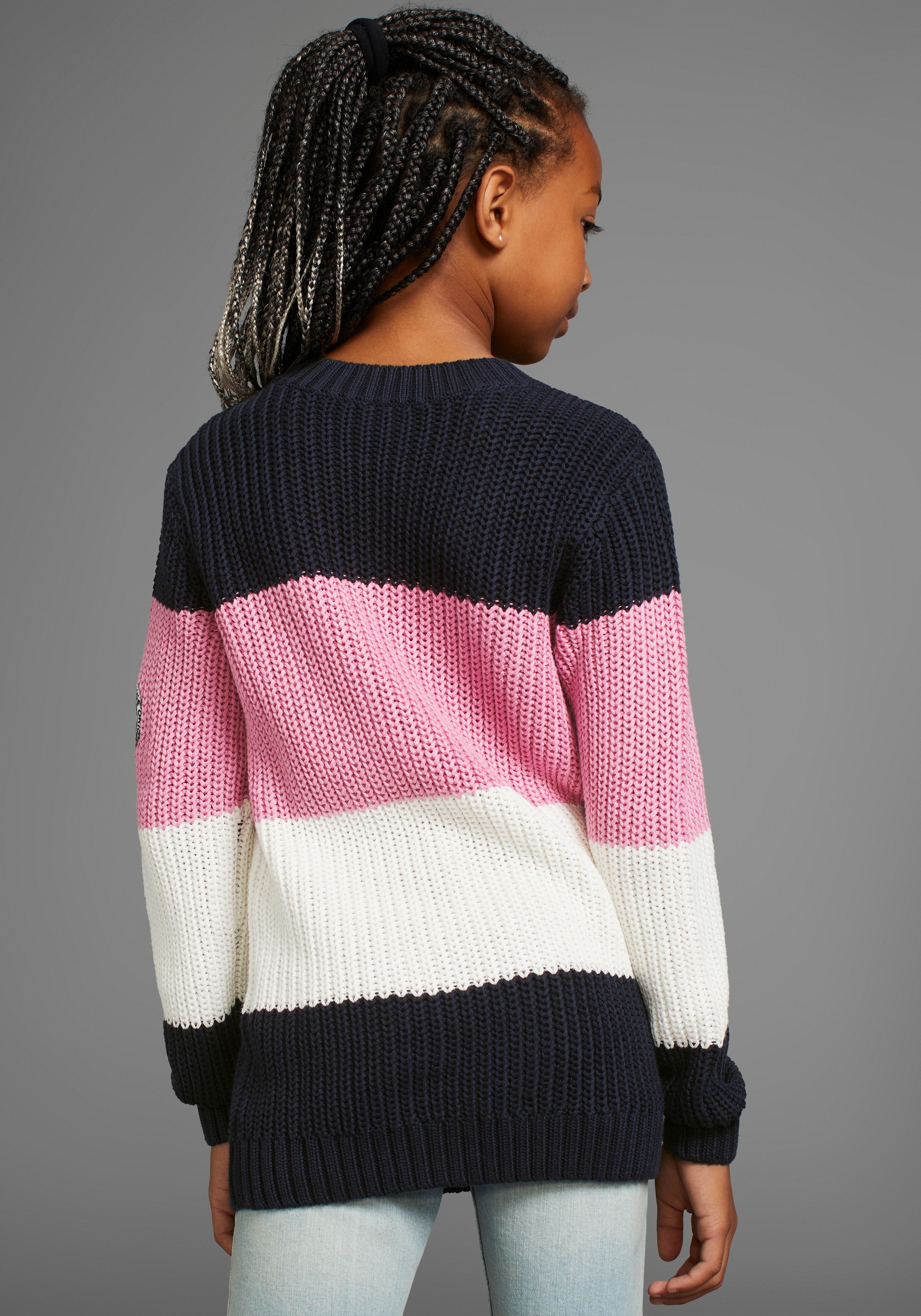 KangaROOS Strickpullover »Ringelpullover« mit Logo auf dem Ärmel