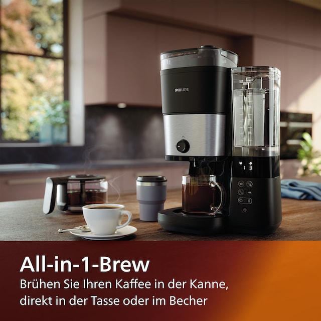 Philips Kaffeemaschine mit Mahlwerk »HD7888/01 All-in-1 Brew«,  Papierfilter, 1x4, mit Smart Dosierung und Kaffeebohnenbehälter online bei