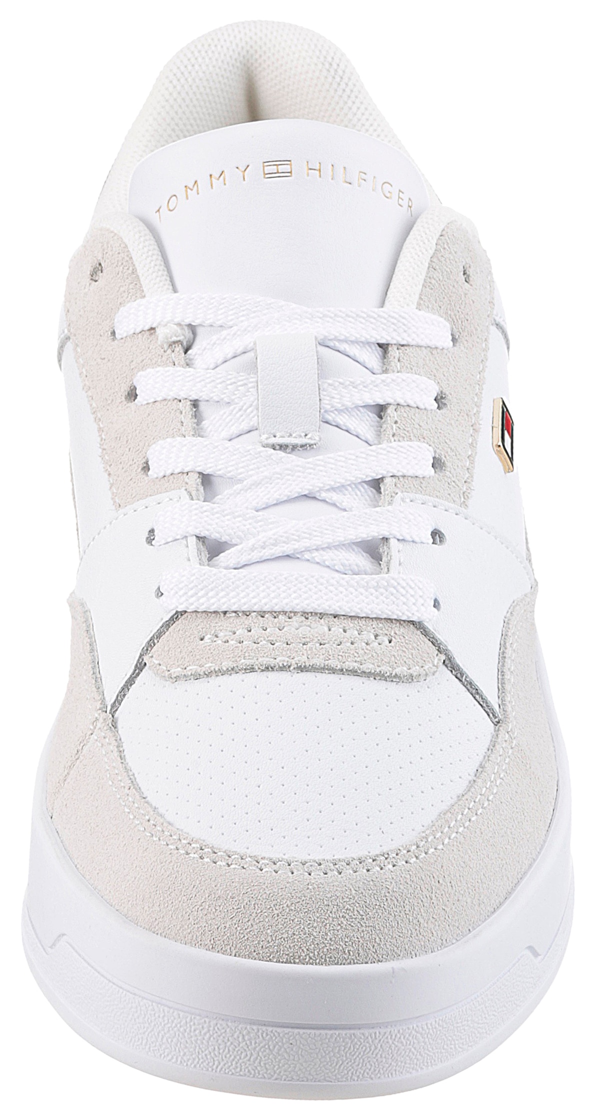 Tommy Hilfiger Plateausneaker »ESSENT BASKET SNEAKER METALLIC«, Freizeitschuh, Halbschuh, Schnürschuh mit seitlicher Logoflagge