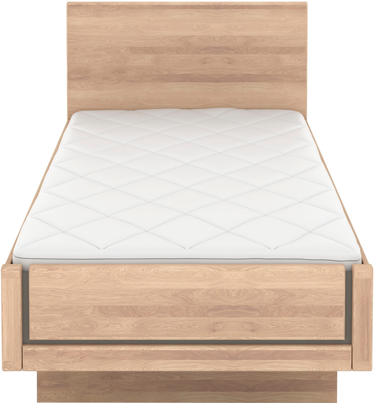 Musterring Holzbett »Sorrent, Bettgestell, Bettrahmen, teilmassiv Eiche«, (MADE IN GERMANY), Eiche teilmassiv, Liegehöhenverstellung, in schwebender Optik