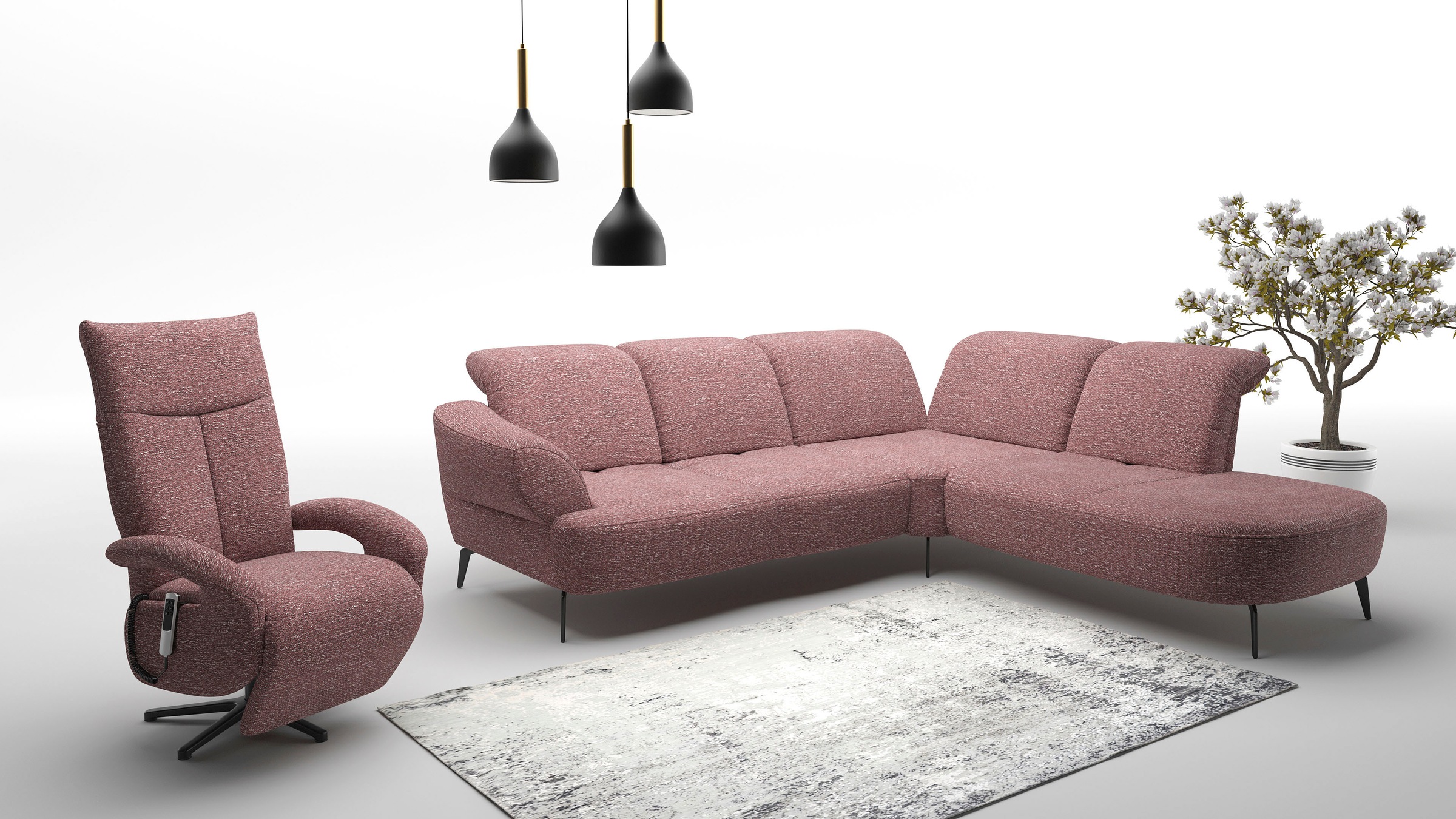 sit&more Ecksofa »Dance, L-Form, inkl. Sitztiefenverstellung«, inkl. Click&Seat, optional mit Kopfteilverstellung
