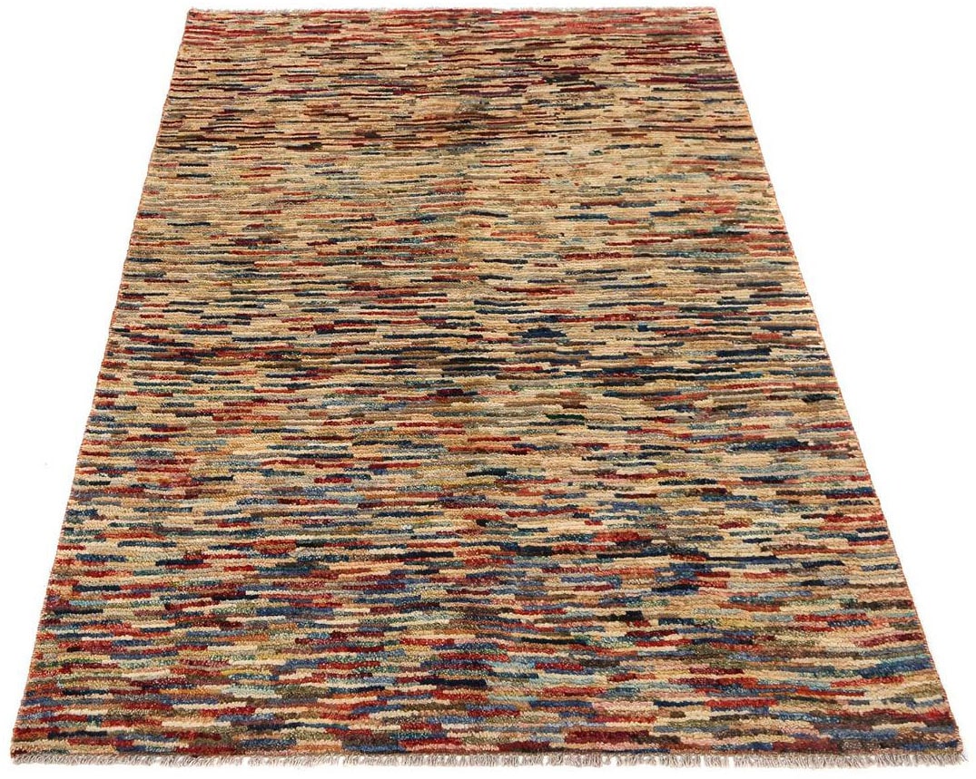 morgenland Wollteppich »Streifen Multicolore 173 x 119 cm«, rechteckig, Han günstig online kaufen