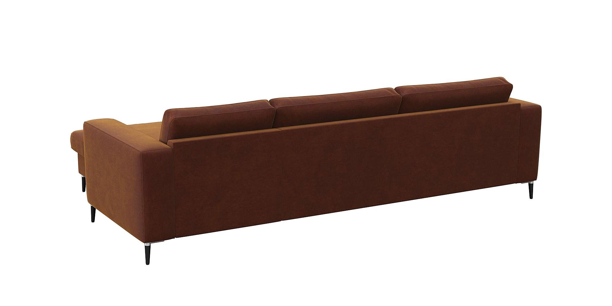 FLEXLUX Ecksofa »Fiore, superbequemer Sitzkomfort durch Kaltschaum im Sitz, L-Form« breite Armlehnen, Füße Alu+schwarz