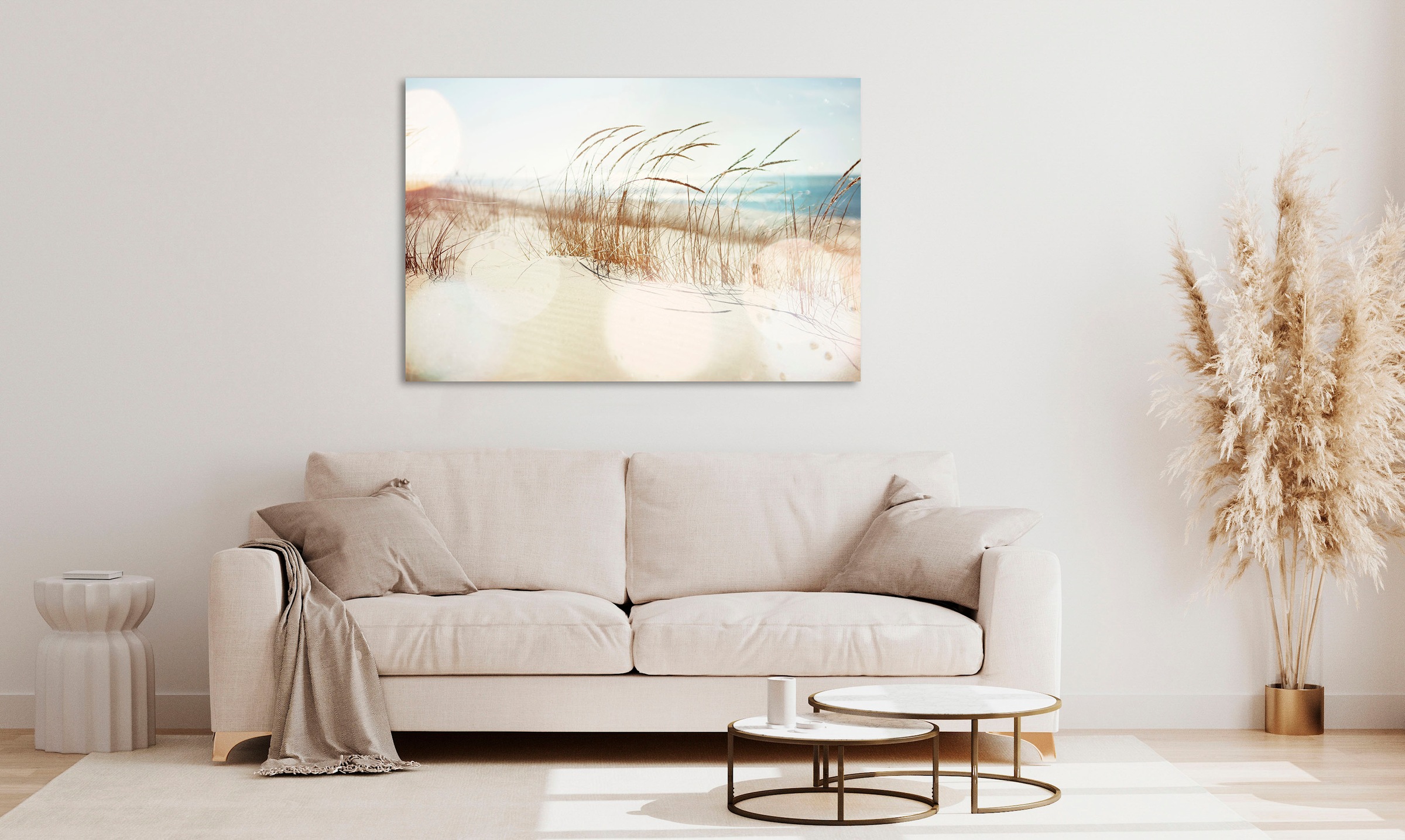 queence Acrylglasbild »Estan« Deutschland   Düne   Gräser   Himmel   Meer günstig online kaufen
