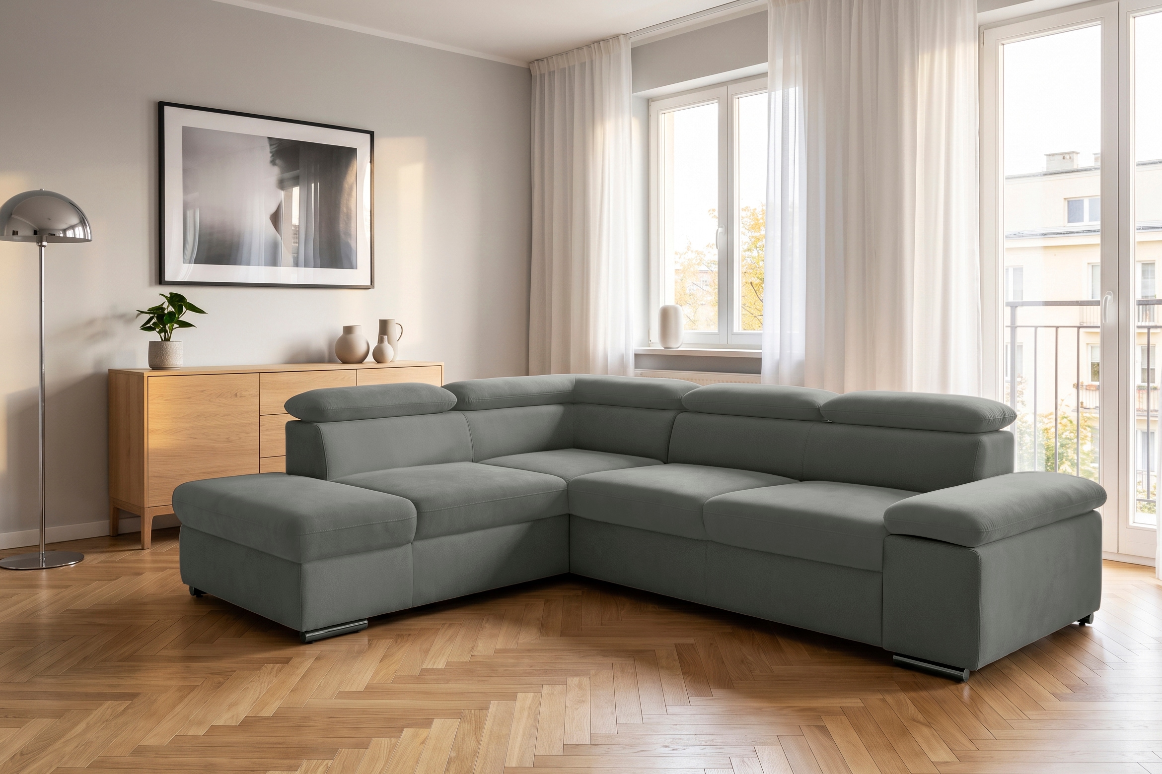 sit&more Ecksofa »Valantine L-Form, B: 272 cm, Armteilverstellung, Kopfteilverstellung« optional Schlaffunktion, Komfortsofa, modern