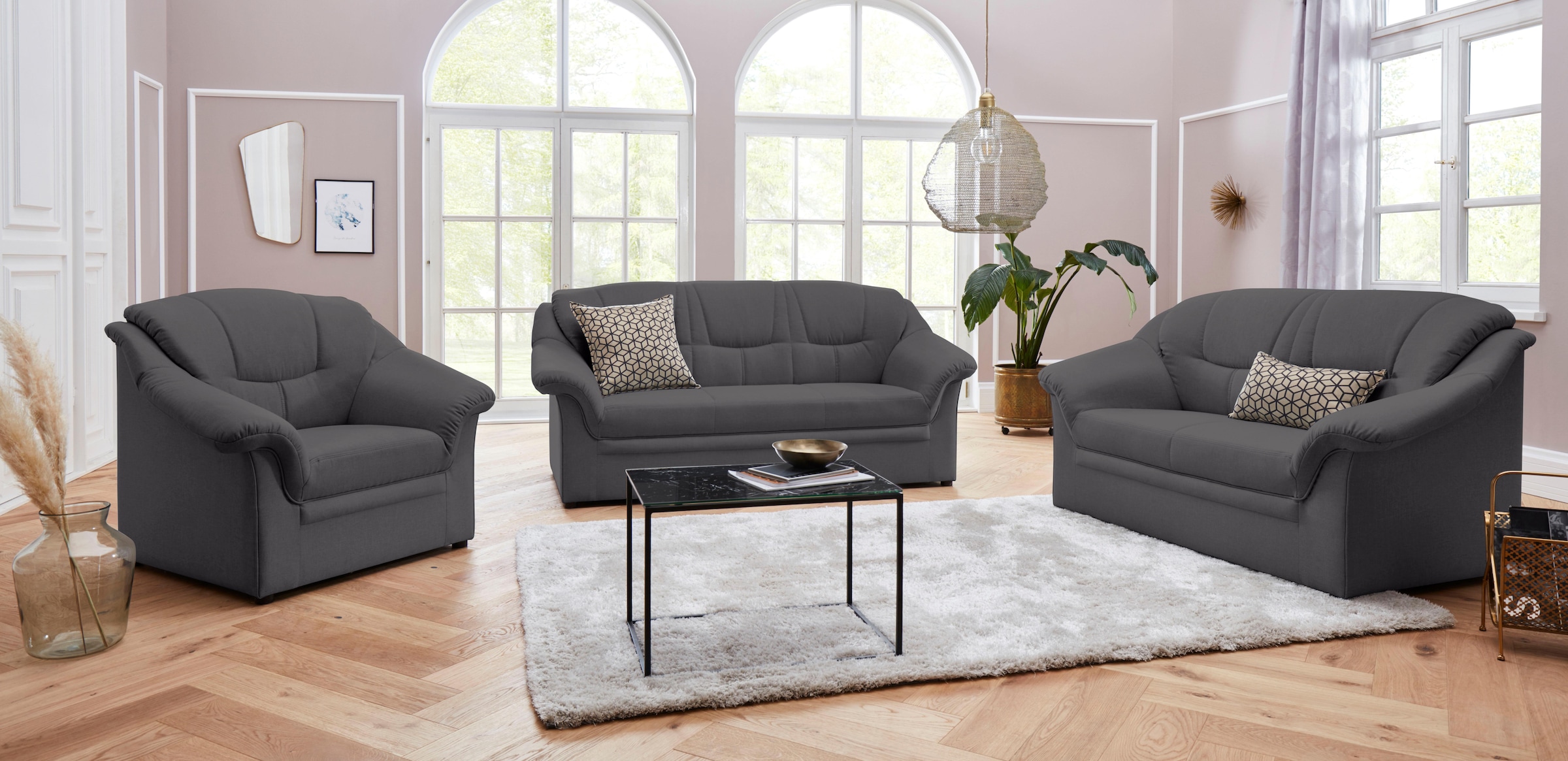 DOMO collection 2,5-Sitzer »Mezia kompakt für kleine Räume, Breite 184cm, komfortabel und zeitlos,«