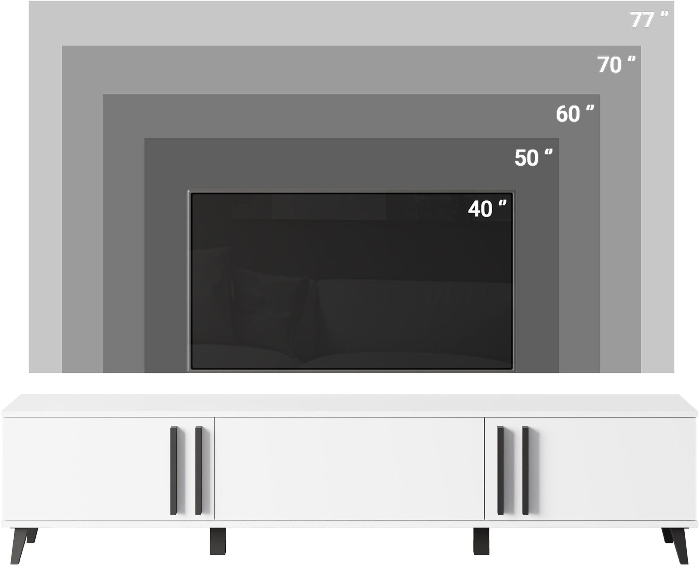 INOSIGN Lowboard »Helsinki, TV-Kommode Breite 180cm«, (1 St.), modernes Design, 3 Klapptüren