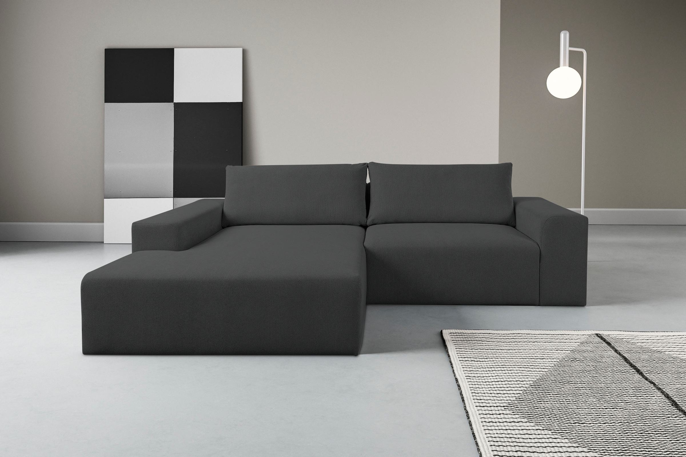 WERK2 Ecksofa »Rio, elegant & bequem, Breite 262 cm, L-Form« Puristisches D günstig online kaufen
