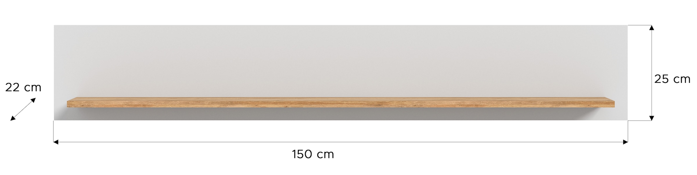 INOSIGN Wandboard »Aska, Breite 150 cm, 1 Ablageboden, inklusive Wandmontagematerial«, (1 St.), Matte Optik, 2-farbig, Regal, Wandregal, Ablage, Wandpaneel