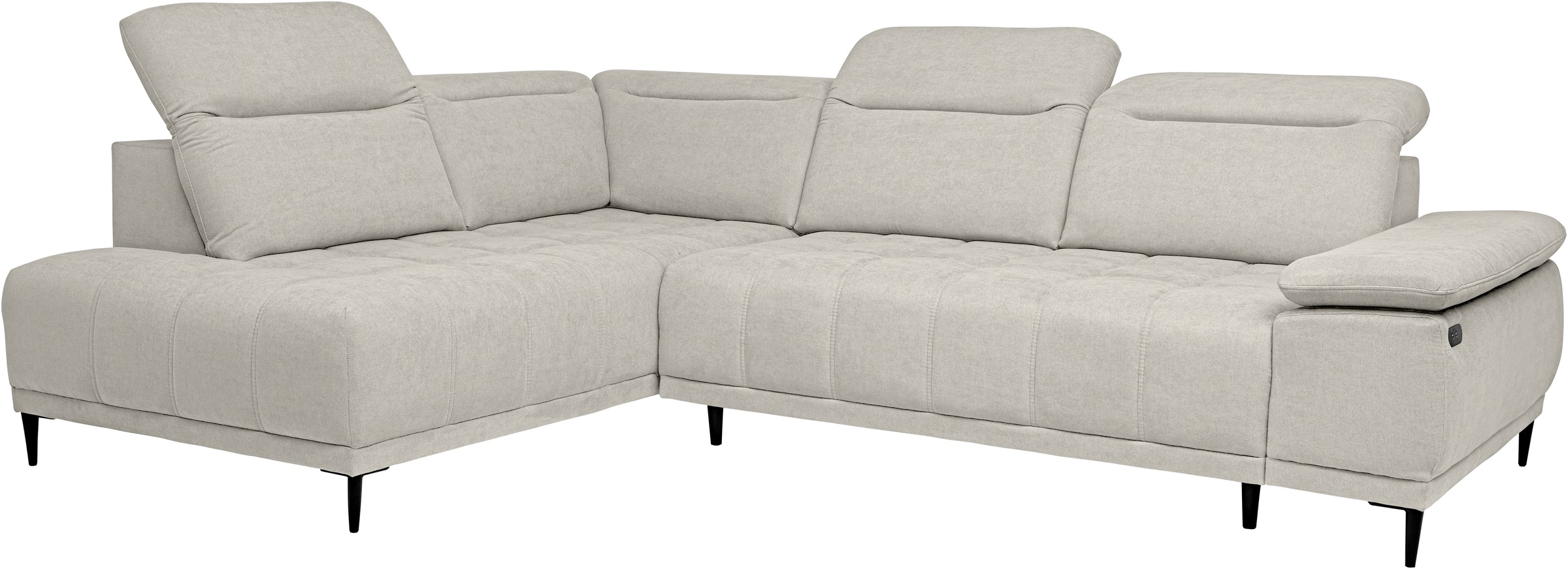 WERK2 Ecksofa »Focus-L, elektrisch erweiterbare Sitztiefe um ca. 30 cm, L-Form« Komfort nach Maß: Ausziehbare Sitztiefe, verstellbare Kopfteile & Füße