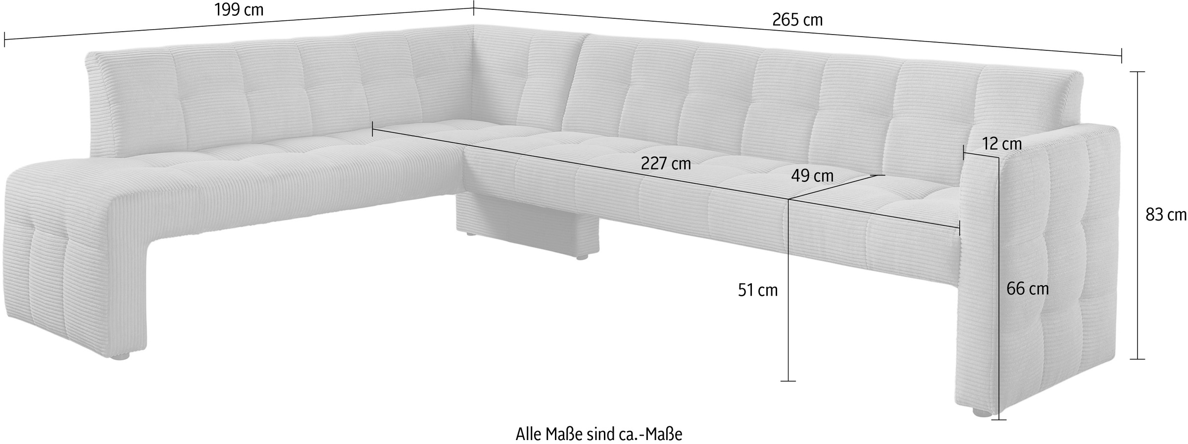 exxpo - sofa fashion Essbank »Barista, bequem und elegant, hohe Bodenfreiheit«, Eckbank Barista bequem und elegant, hochwertige Detailverarbeitung