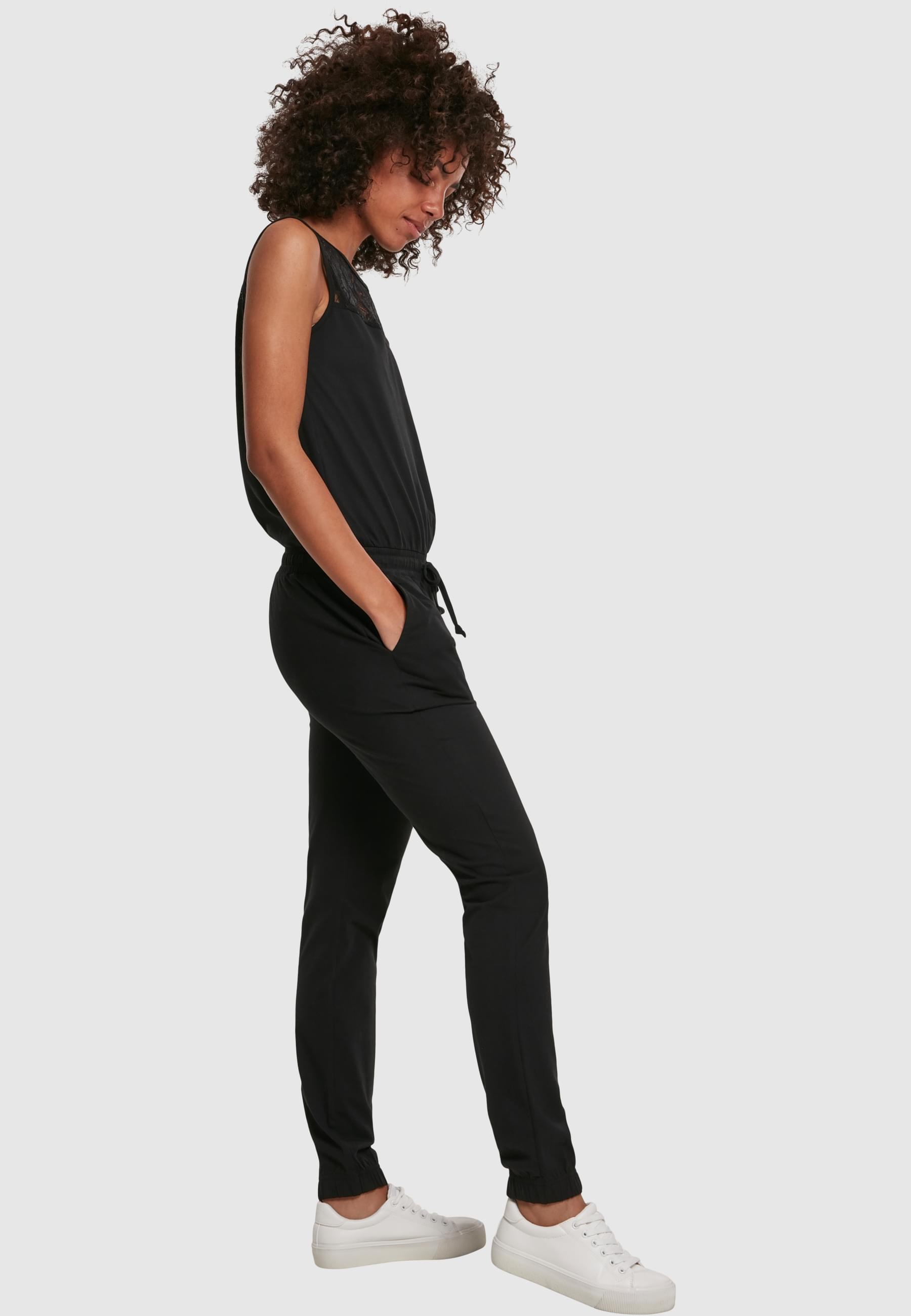 URBAN CLASSICS Jumpsuit »Urban Classics Damen Ladies Lace Block Jumpsuit« 1 Stk.