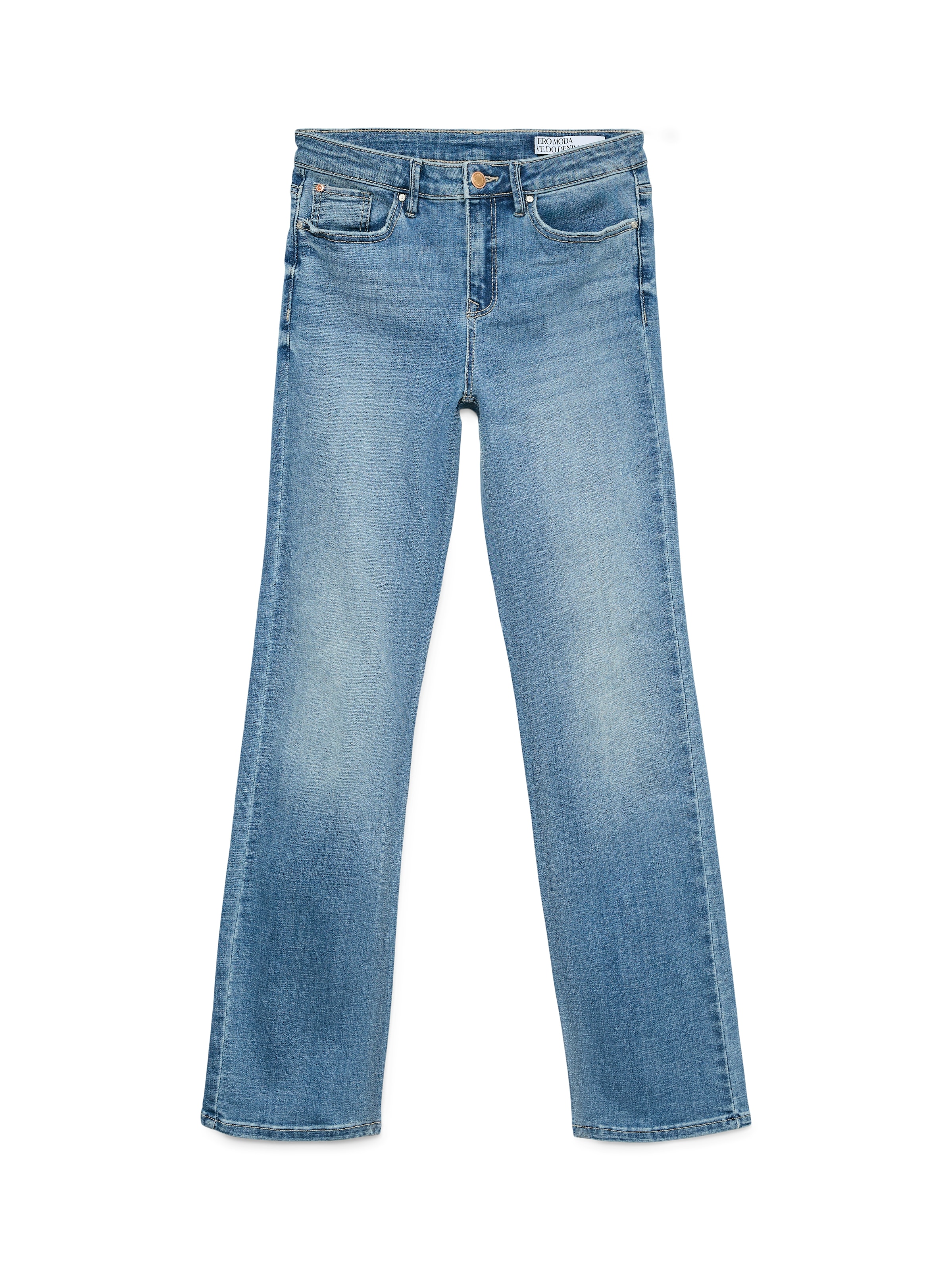 Vero Moda Straight-Jeans »VMFLASH MR STRAIGHT JEANS LI347 GA NOOS« Baumwollmischung mit Stretch, regular waist, straight fit