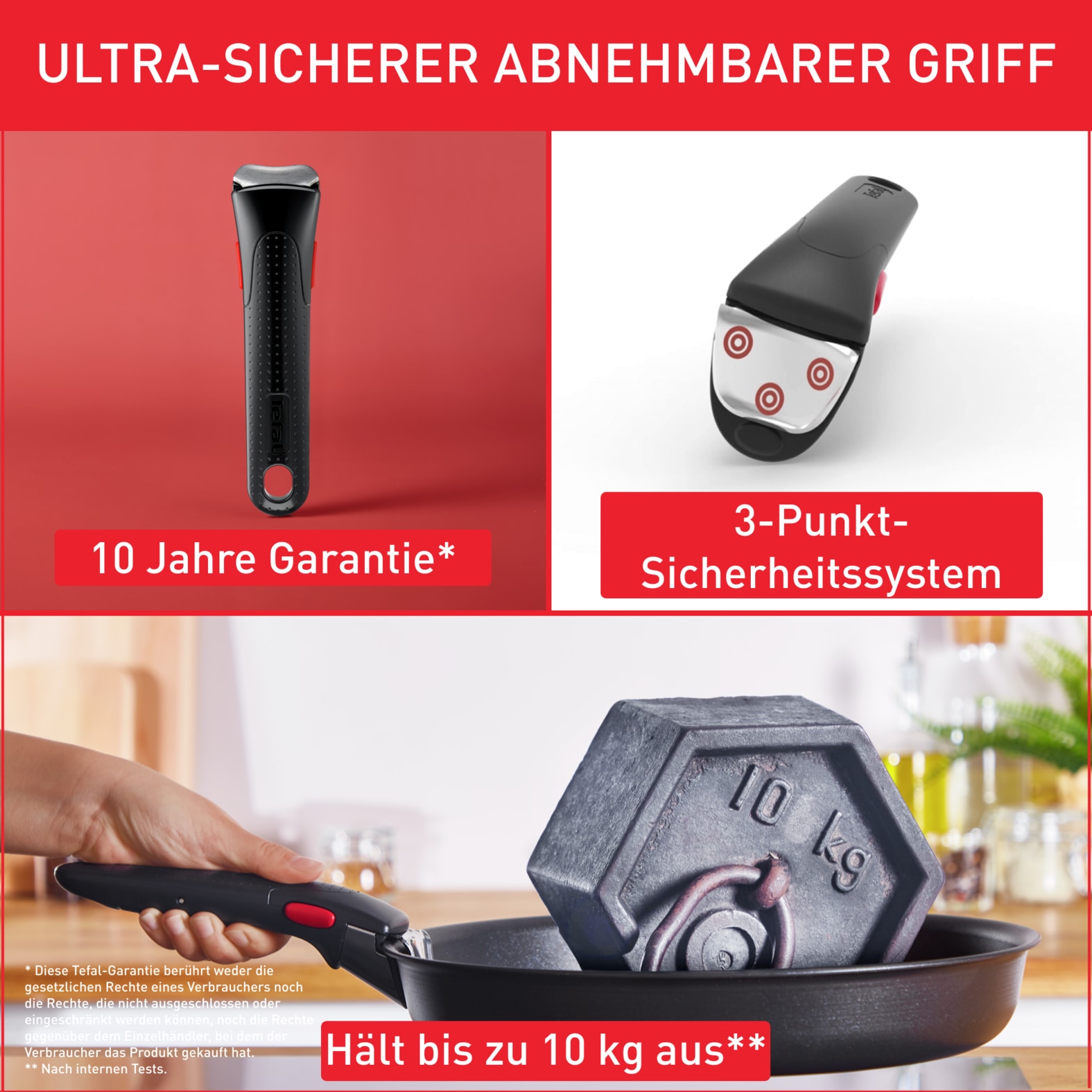 Tefal Griff »L98633 Ingenio«, (1 St.), Griff, schwarz, kompatibel mit Ingenio mit abnehmbarem Griff