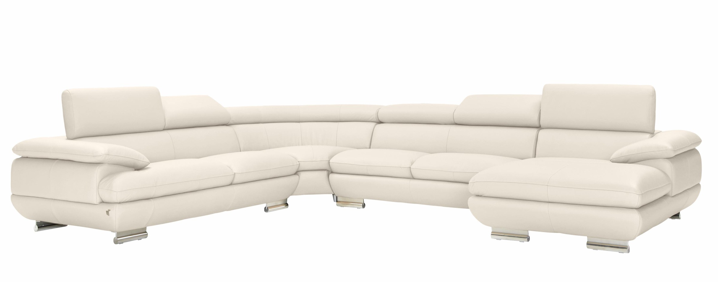 CALIA ITALIA Wohnlandschaft »Magic, italienisches Sofa zum Träumen, erstklassiger Sitzkomfort«, verstellbaren Kopfstützen zum Relaxen, in 2 Lederqualitäten, U-Form