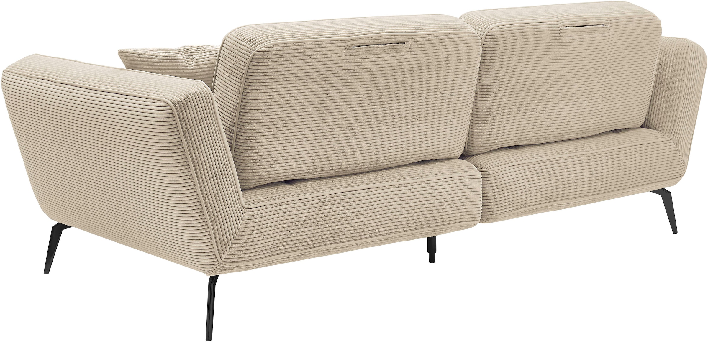 set one by Musterring Big-Sofa »SO 4500 Mega-Sofa, mega bequem, hochwertig verarbeitet«, Füße schwarz matt, wahlweise mit Kopfstütze, Breite 260cm, in Cord