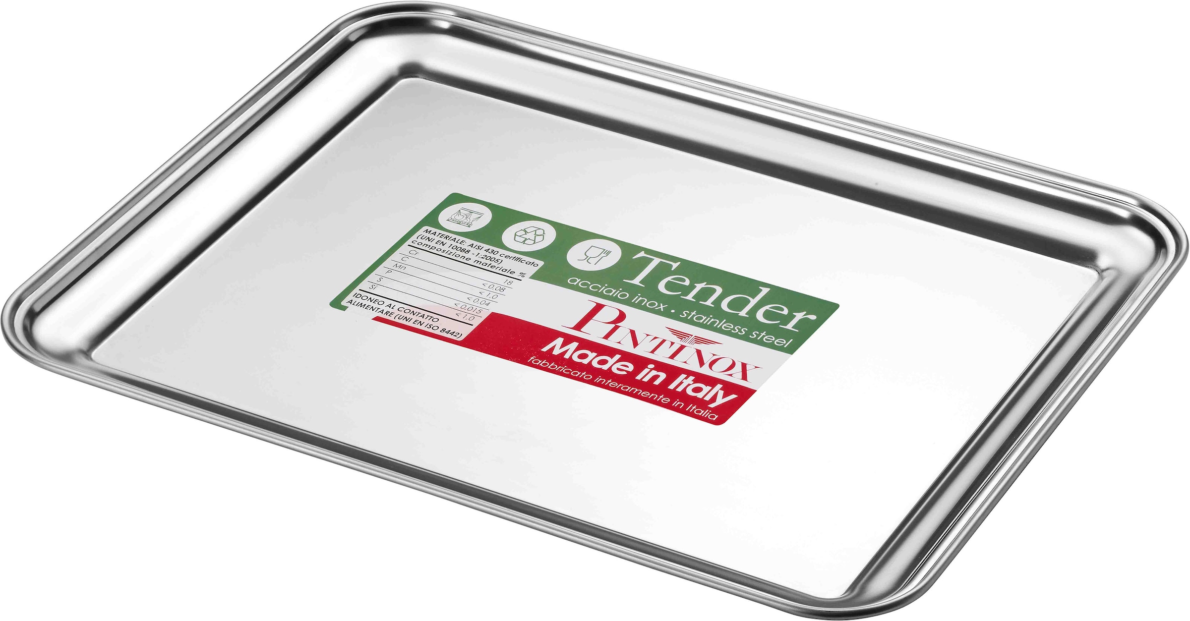 online tlg.), PINTINOX bestellen Tender«, Servierplatte (1 »Vassoi eckig, Edelstahl, spülmaschinengeeignet