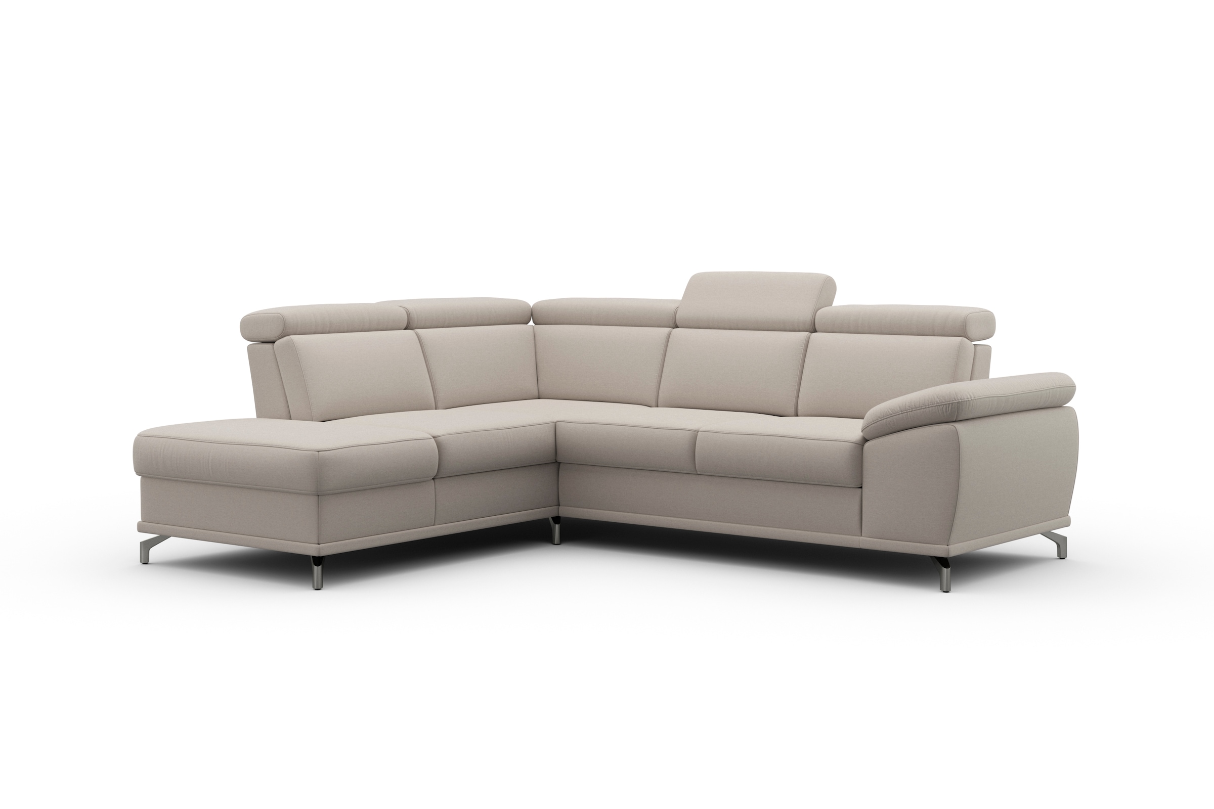 sit&more Ecksofa »Cabrio L-Form, mit Sitztiefenverstellung, Arm- und Kopfteilverstellung«, 3 Nierenkissen, Federkern, optional Bettfunktion und Stauraum