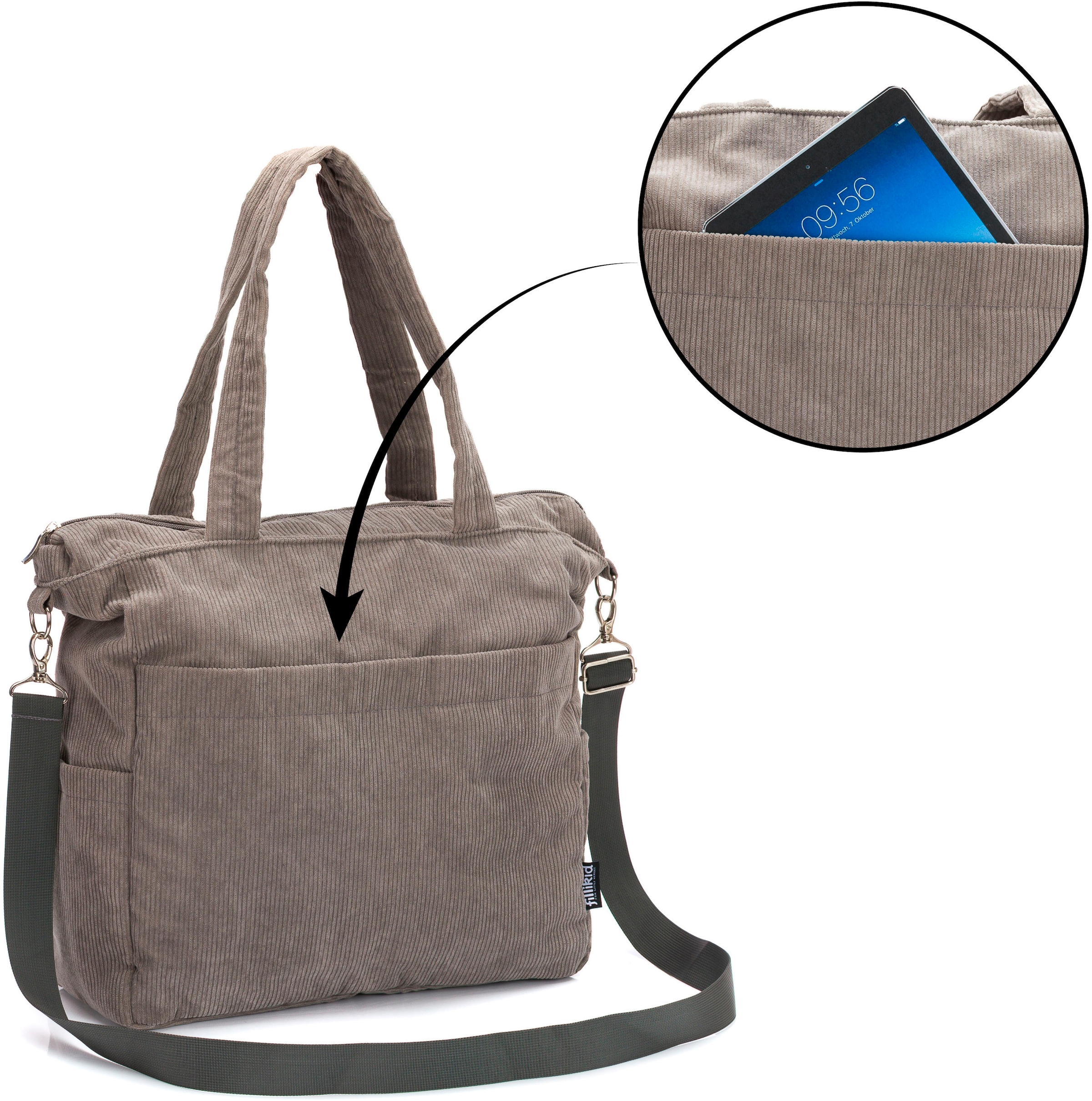 Fillikid Wickeltasche »Cord«, inklusive Thermotasche