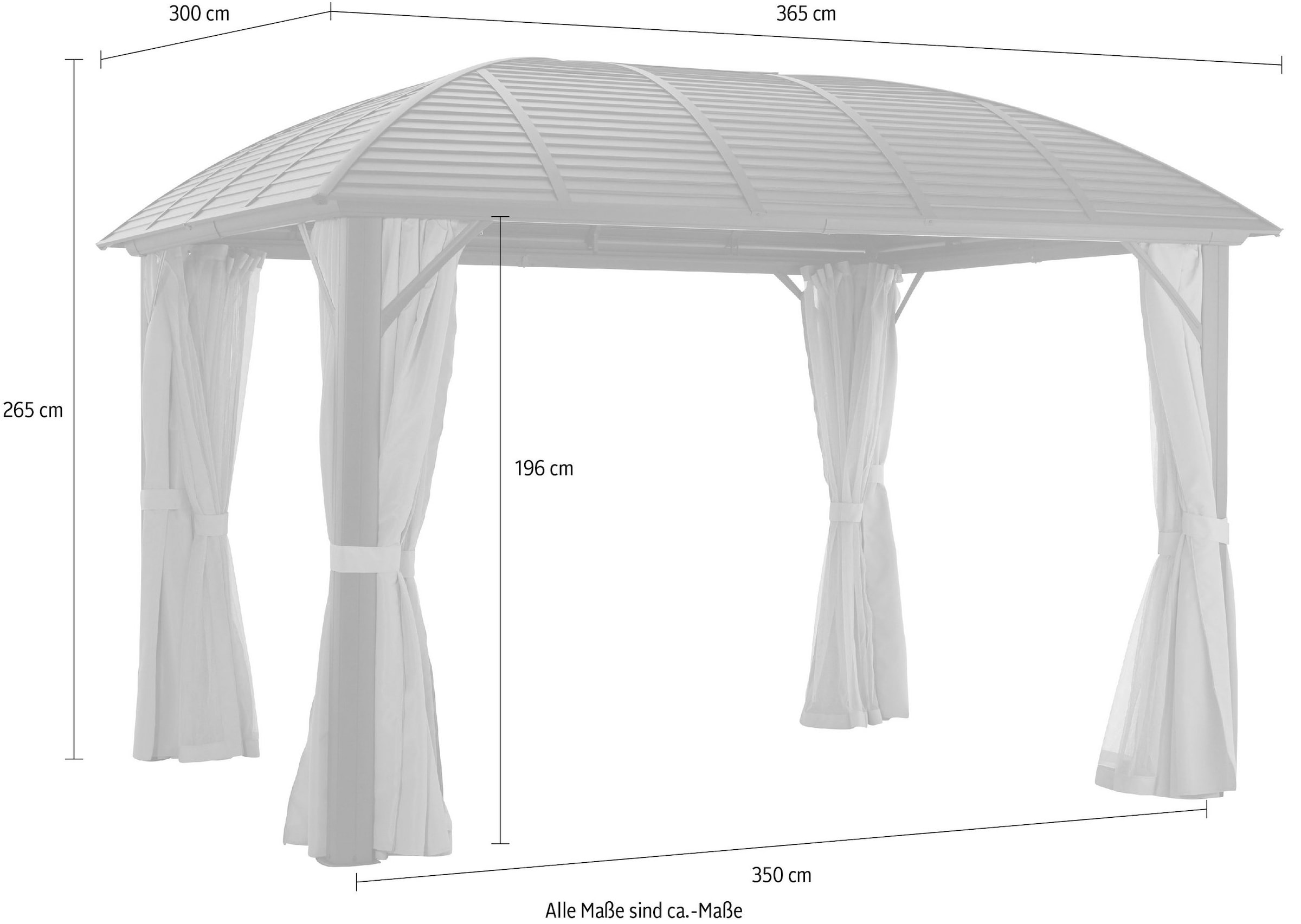 KONIFERA Pavillonseitenteil »Juno« passend für Pavillon Juno 365x300 cm