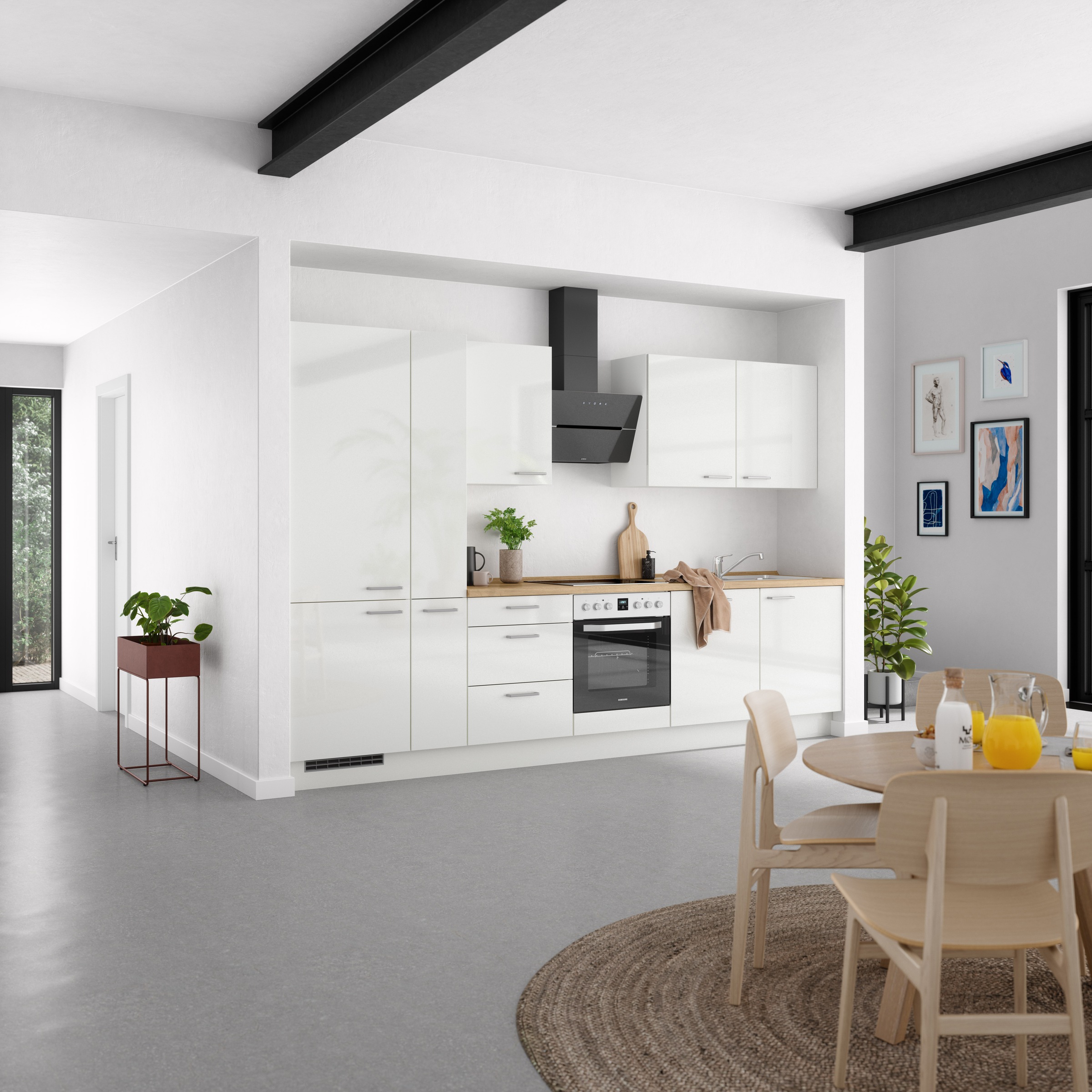 nobilia® Küchenzeile »"Flash II"«, vormontiert, Ausrichtung wählbar, Breite 330 cm, wahlw. mit E-Geräten