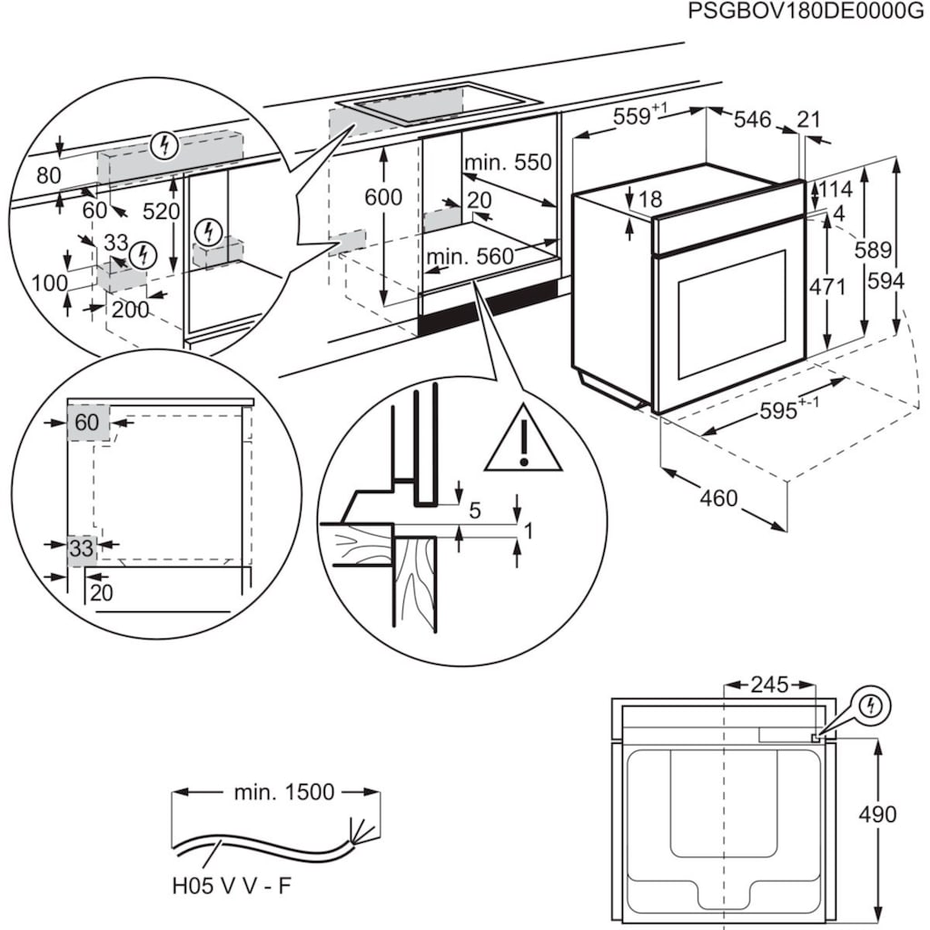 AEG Induktions Herd-Set »EEB331010M«, EEB331010M, mit Backauszug, Hob²Hood - Funktion