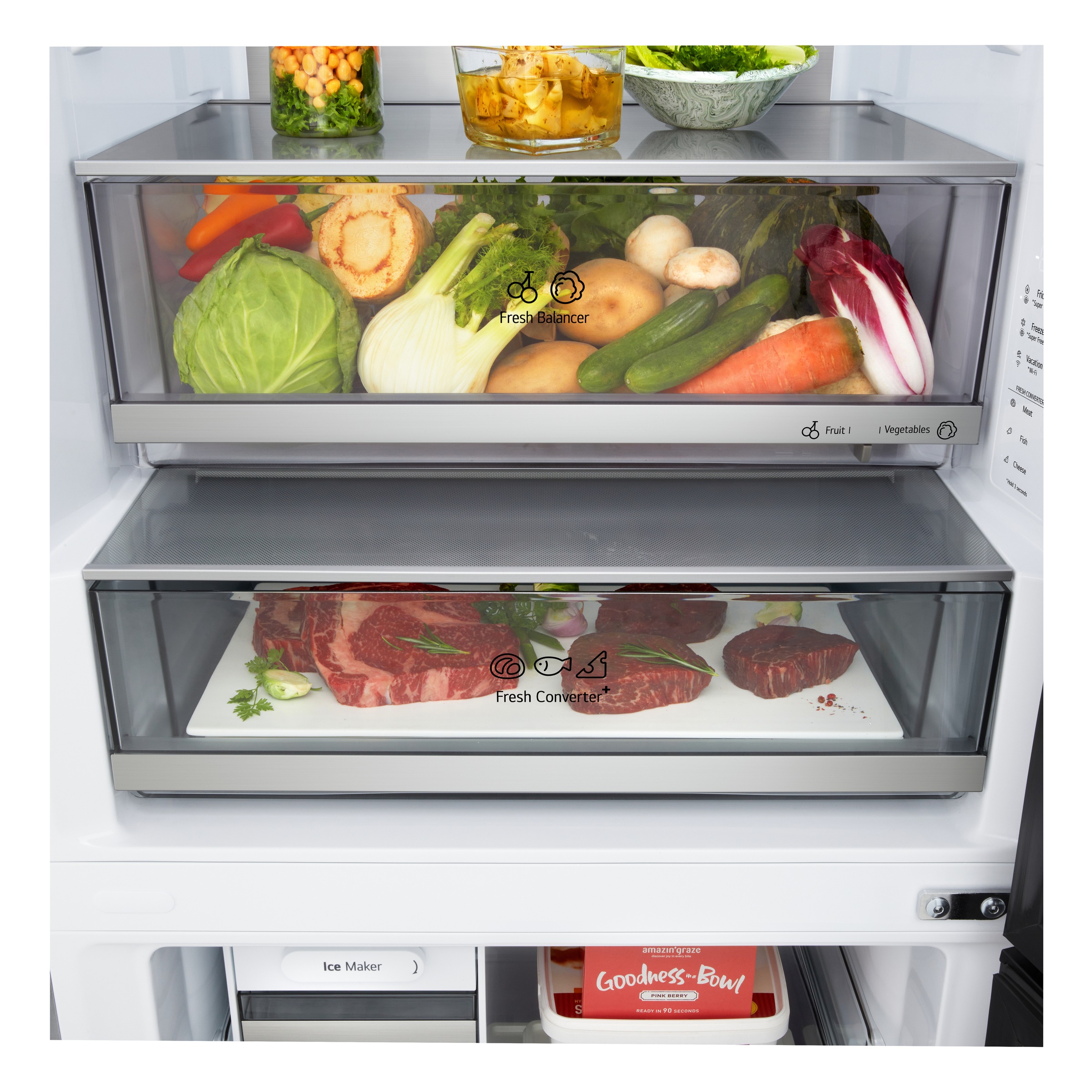 LG Kühl-/Gefrierkombination Serie 7 »GBBW726AMB« 203 cm hoch 69,7 cm breit Vollintegrierbarer Kühlschrank dank frontaler Luftzufuhr und Abluft