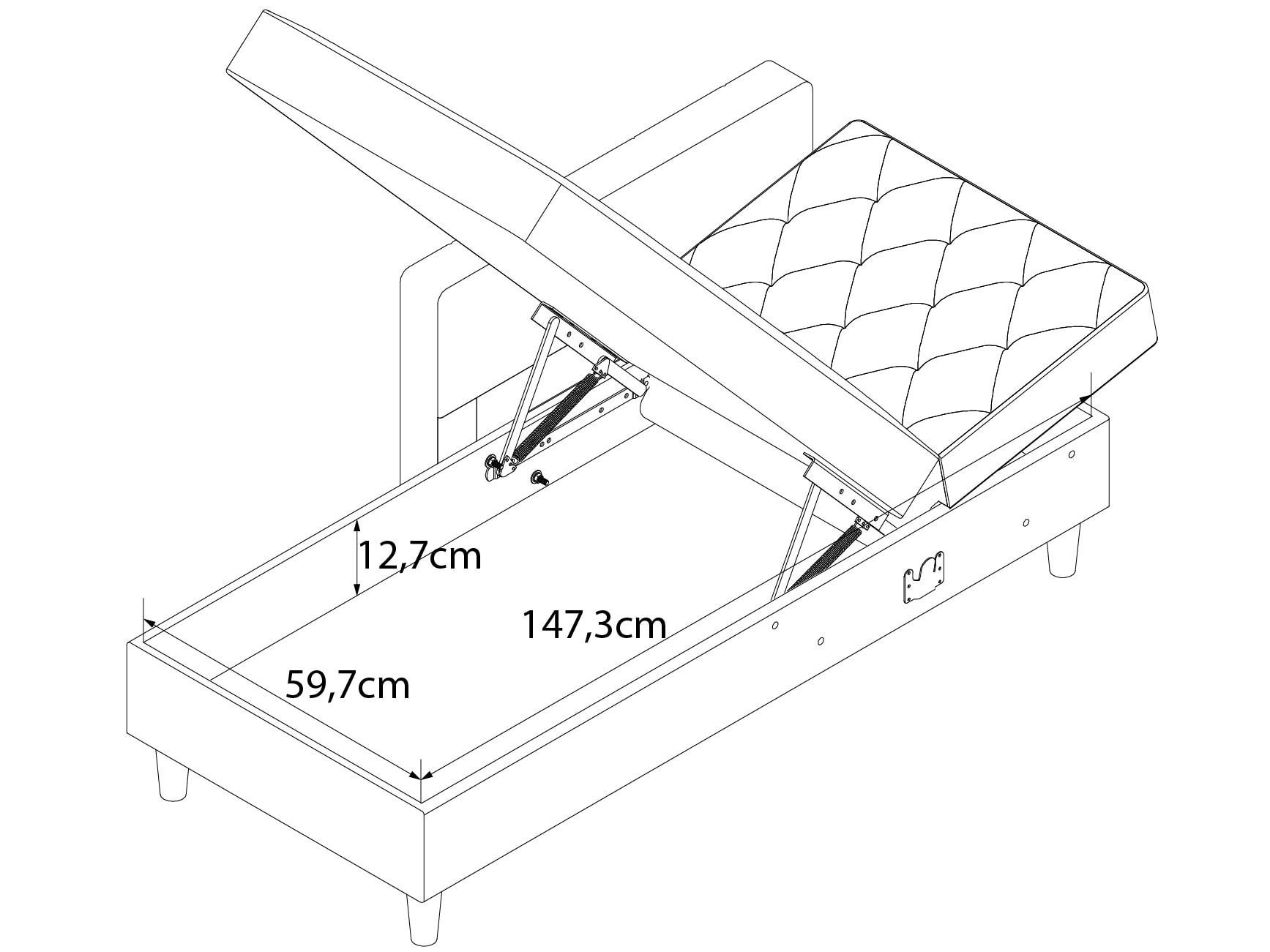 Cosmo Living Ecksofa »Liberty«, mit Schlafffunktion, Recamiere mit Stauraum beidseitig montierbar