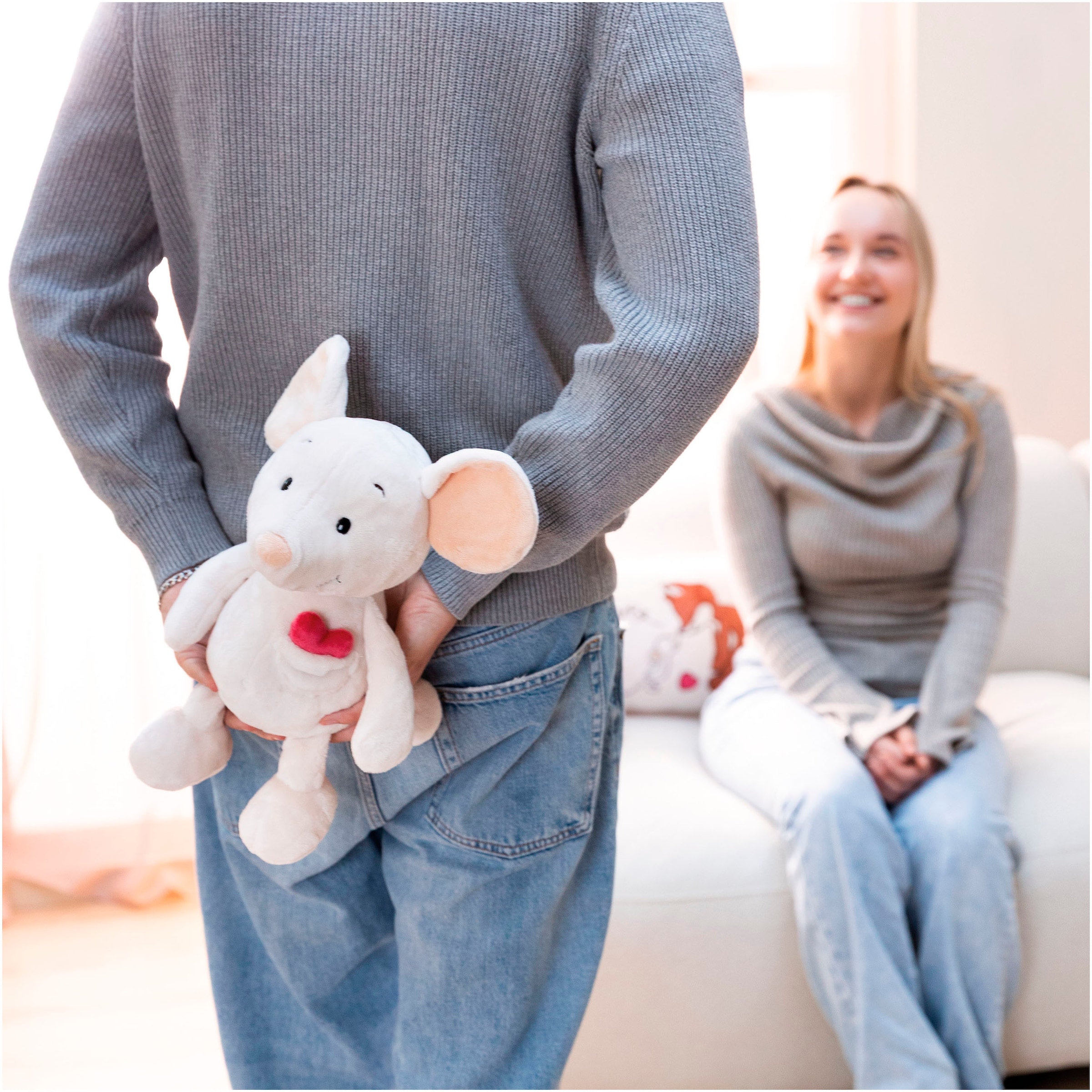 Nici Kuscheltier »Love, Maus Mira mit Herz 25cm«