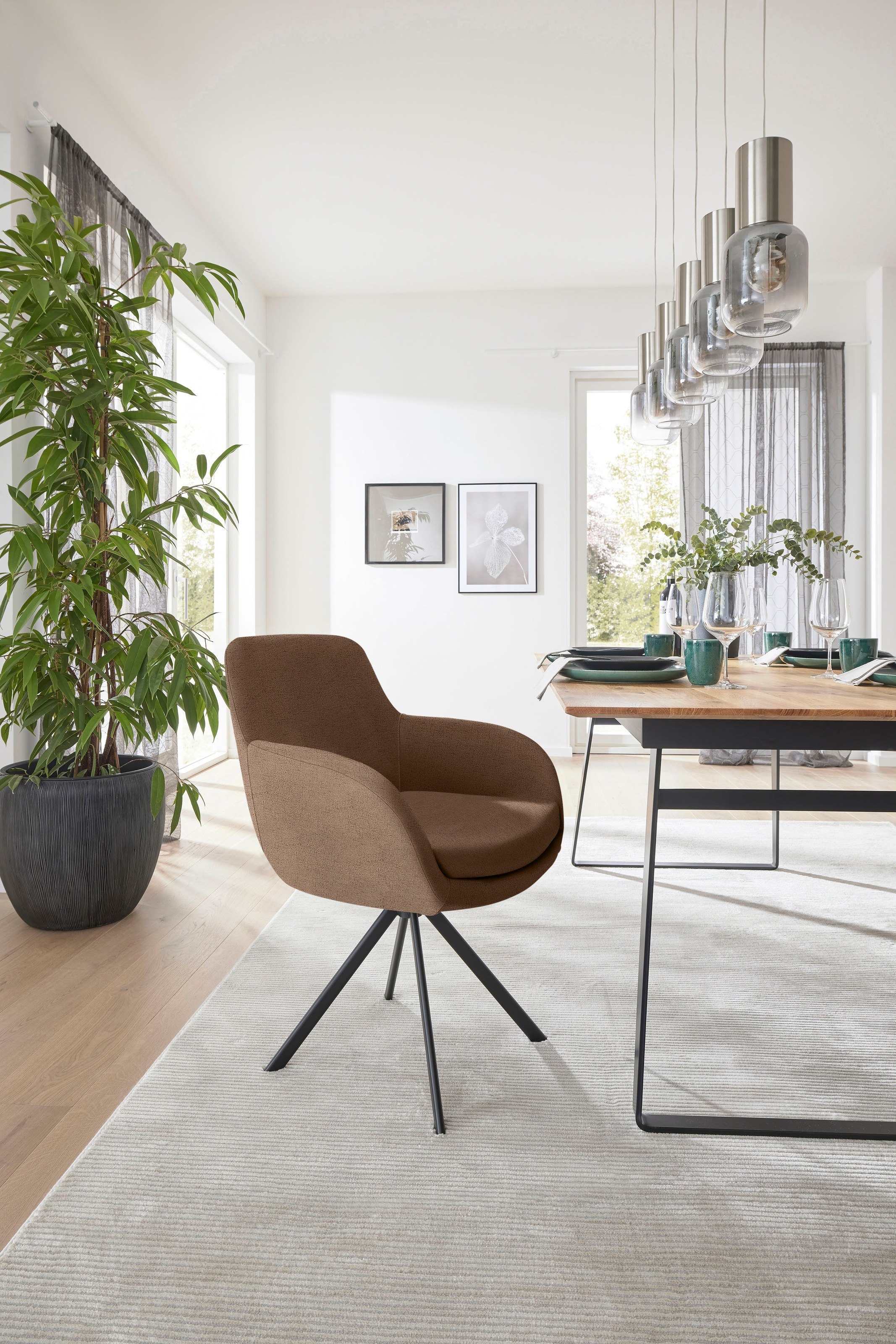 Musterring Esszimmerstuhl »Tavia« (Set) 2 Stk.Stativgestell Eisen schwarz, günstig online kaufen