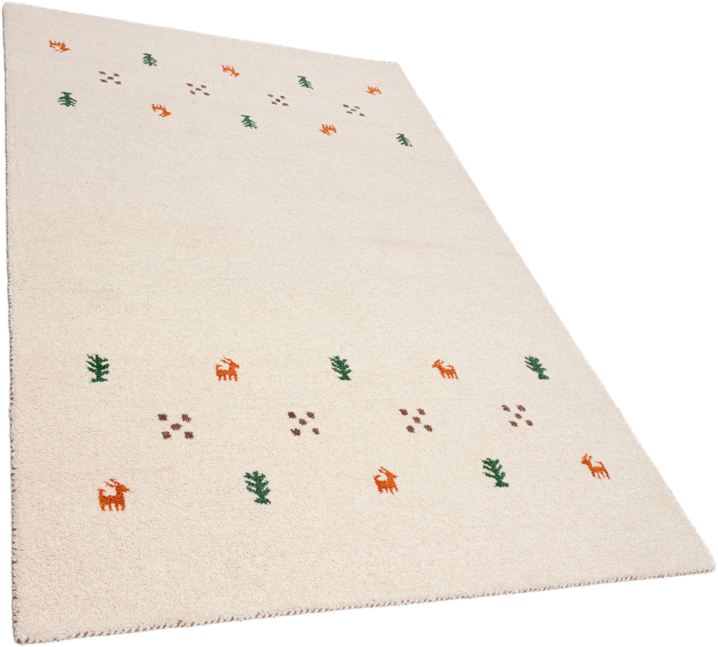 THEKO Wollteppich »Gabbeh Motiv, Handweb Teppich, Tiermotiv, reine Wolle, handgewebt«, rechteckig, 14 mm Höhe, reine Wolle, handgewebt, Wohnzimmer, Schlafzimmer, Esszimmer