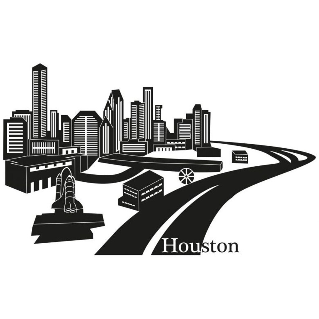 Wall-Art Wandtattoo »XXL Stadt Skyline Houston 100cm«, (1 St.)