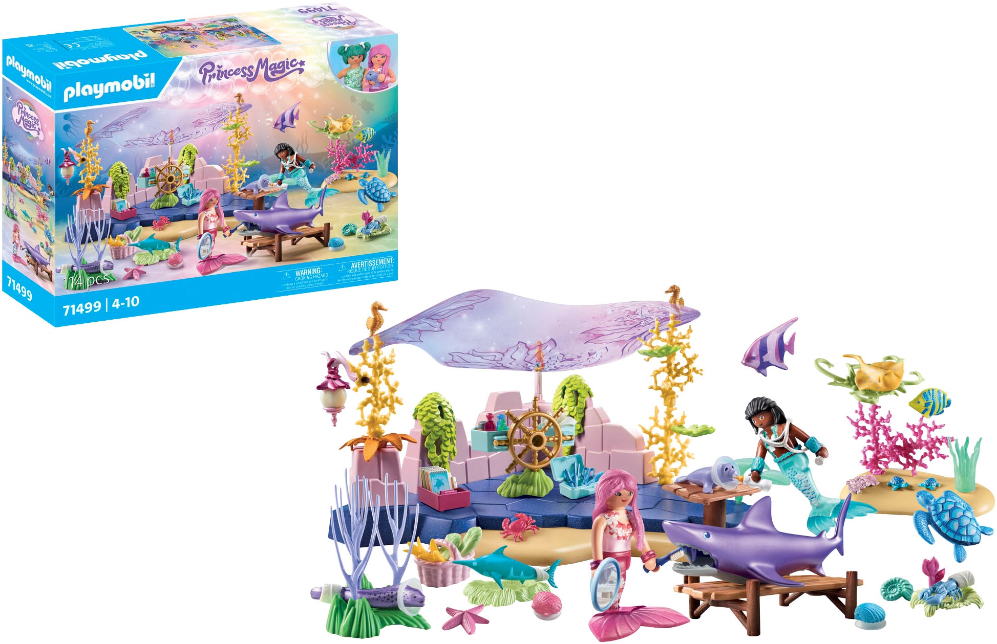 Playmobil® Konstruktions-Spielset »Unterwasser-Tierpflege der Meeresbewohner (71499)«, (114 St.), Playmobil Princess Magic; Made in Germany