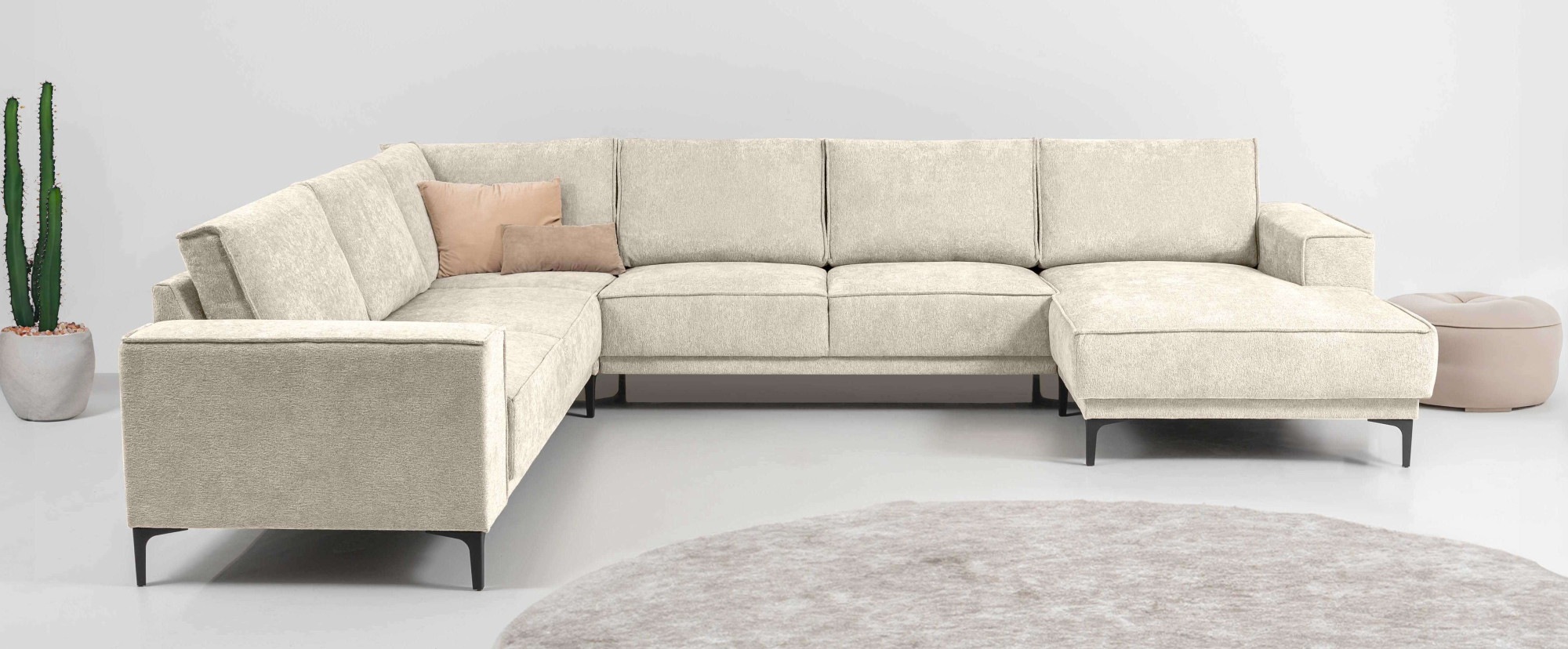 Places of Style Wohnlandschaft »XXL Sofa Oland, Struktur, Flachgewebe, Luxu günstig online kaufen
