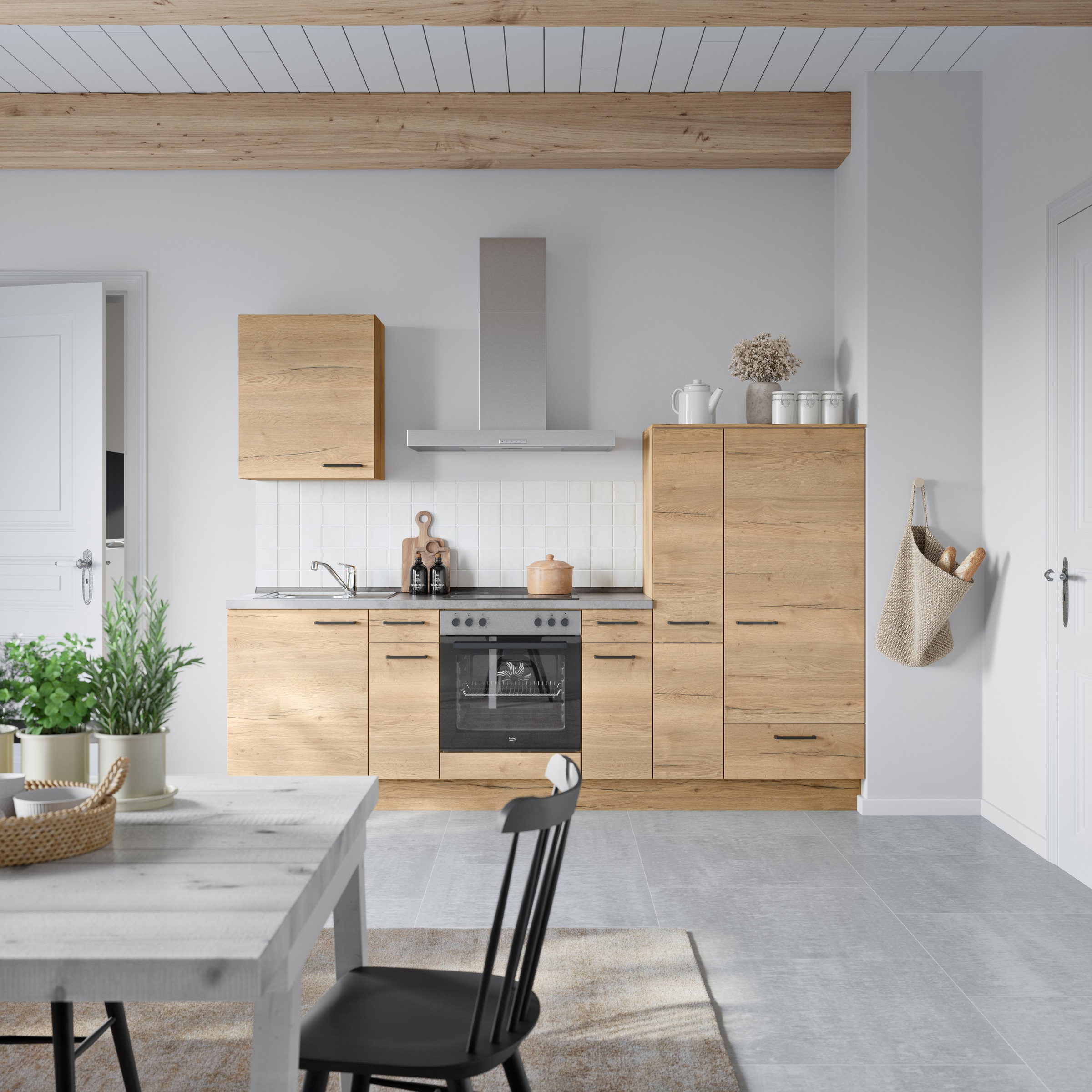 nobilia® Küchenzeile »"Structura I"«, vormontiert, Ausrichtung wählbar, Bre günstig online kaufen