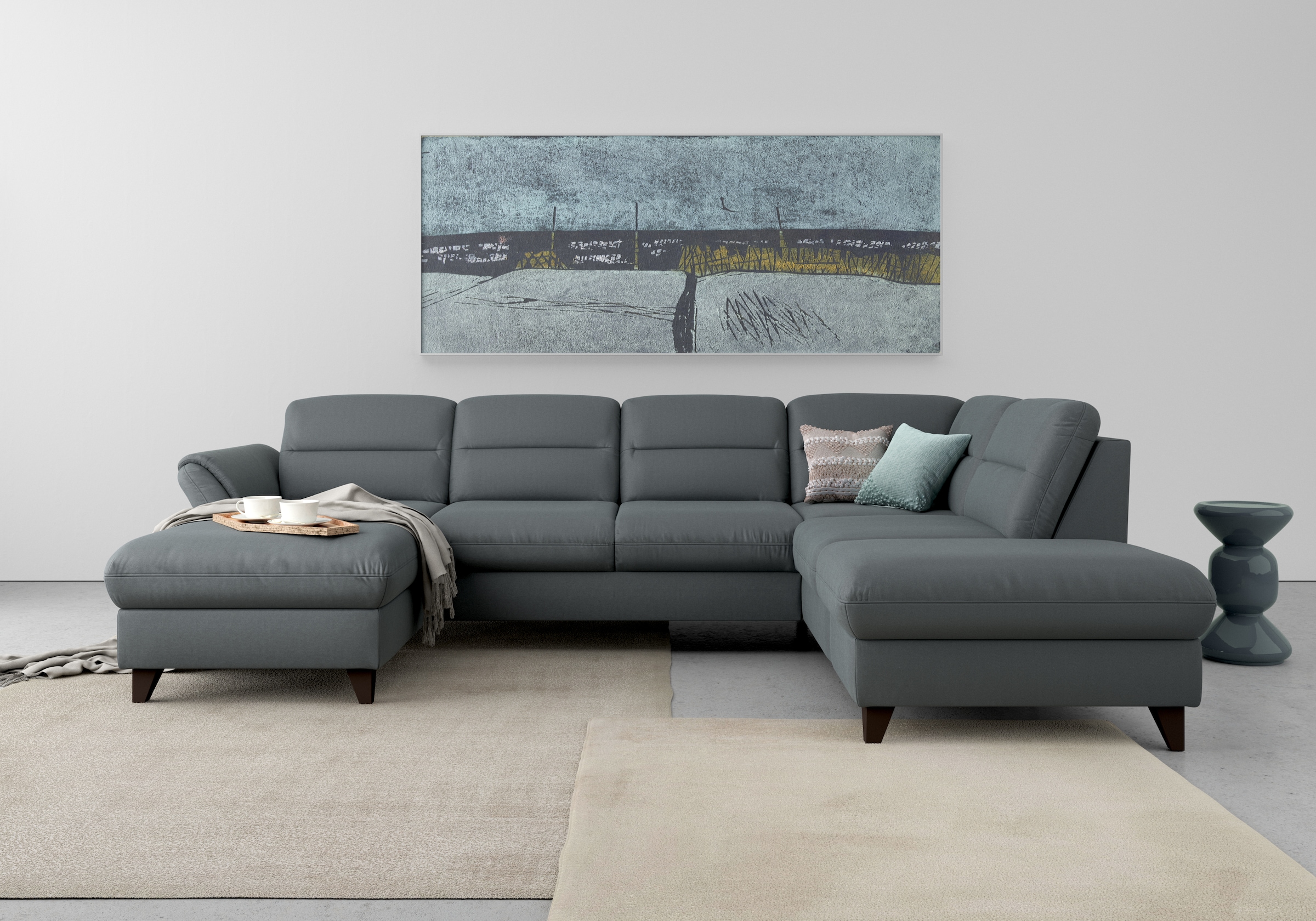 sit&more Wohnlandschaft »Mellum U-Form« Federkern, wahlweise mit Bettfunktion, Stauraum und Armteilfunktion