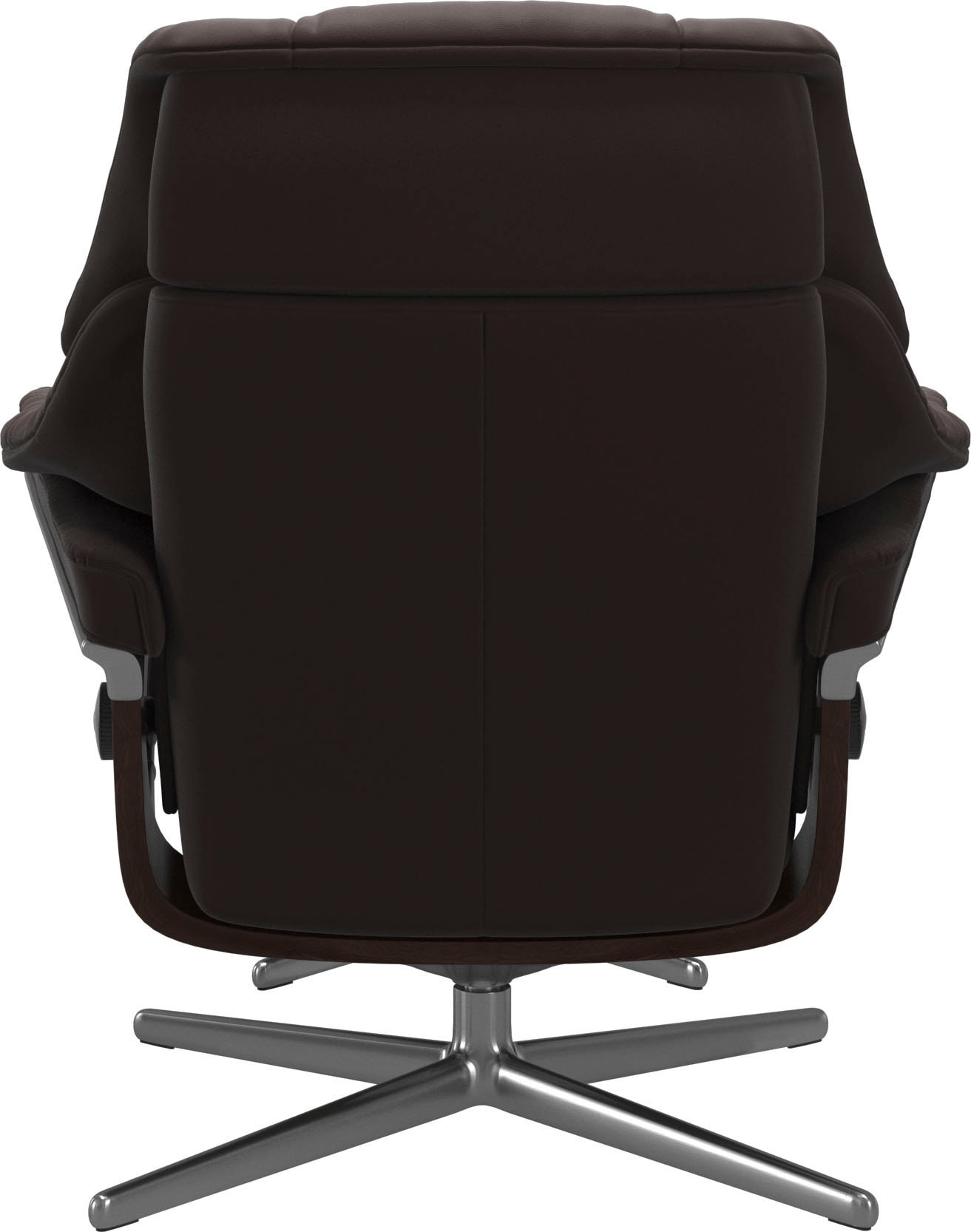 Stressless® Relaxsessel »Reno«, (Set, Relaxsessel mit Hocker), mit Hocker, mit Cross Base, Größe S, M & L, Holzakzent Braun