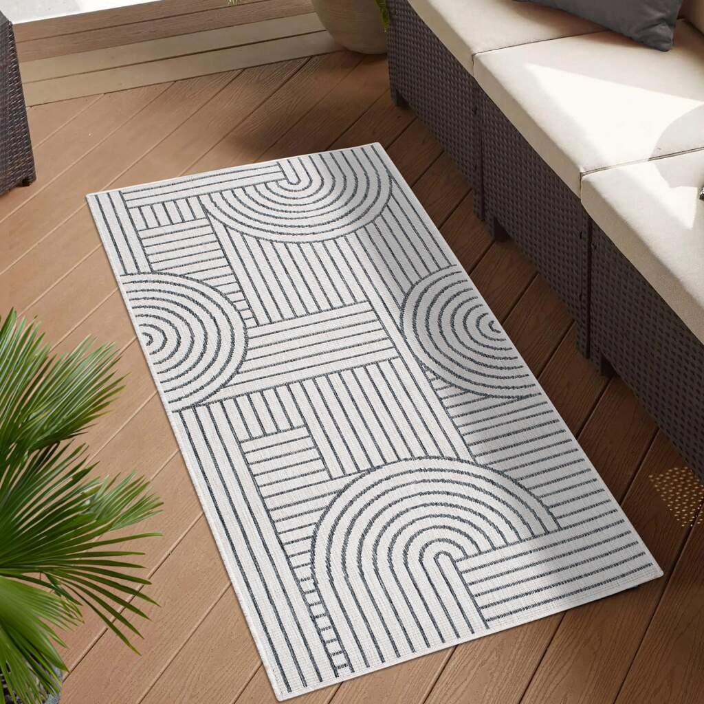 Carpet City Outdoorteppich »DUO RUG 5842«, rechteckig, 5 mm Höhe, Wendetepp günstig online kaufen