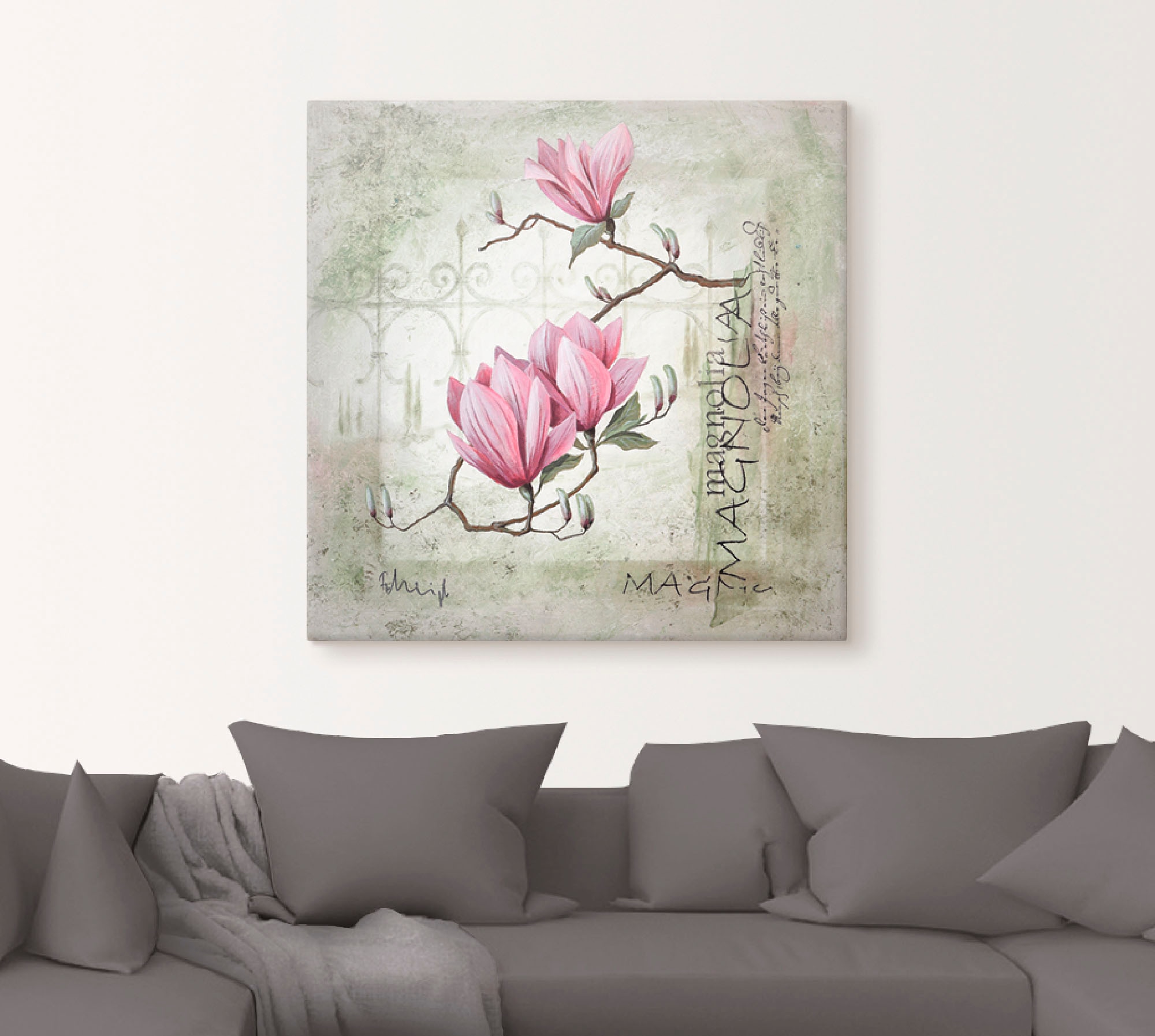 Artland Wandbild »Pinke Magnolie«, Blumen, (1 St.), als Leinwandbild, Poste günstig online kaufen