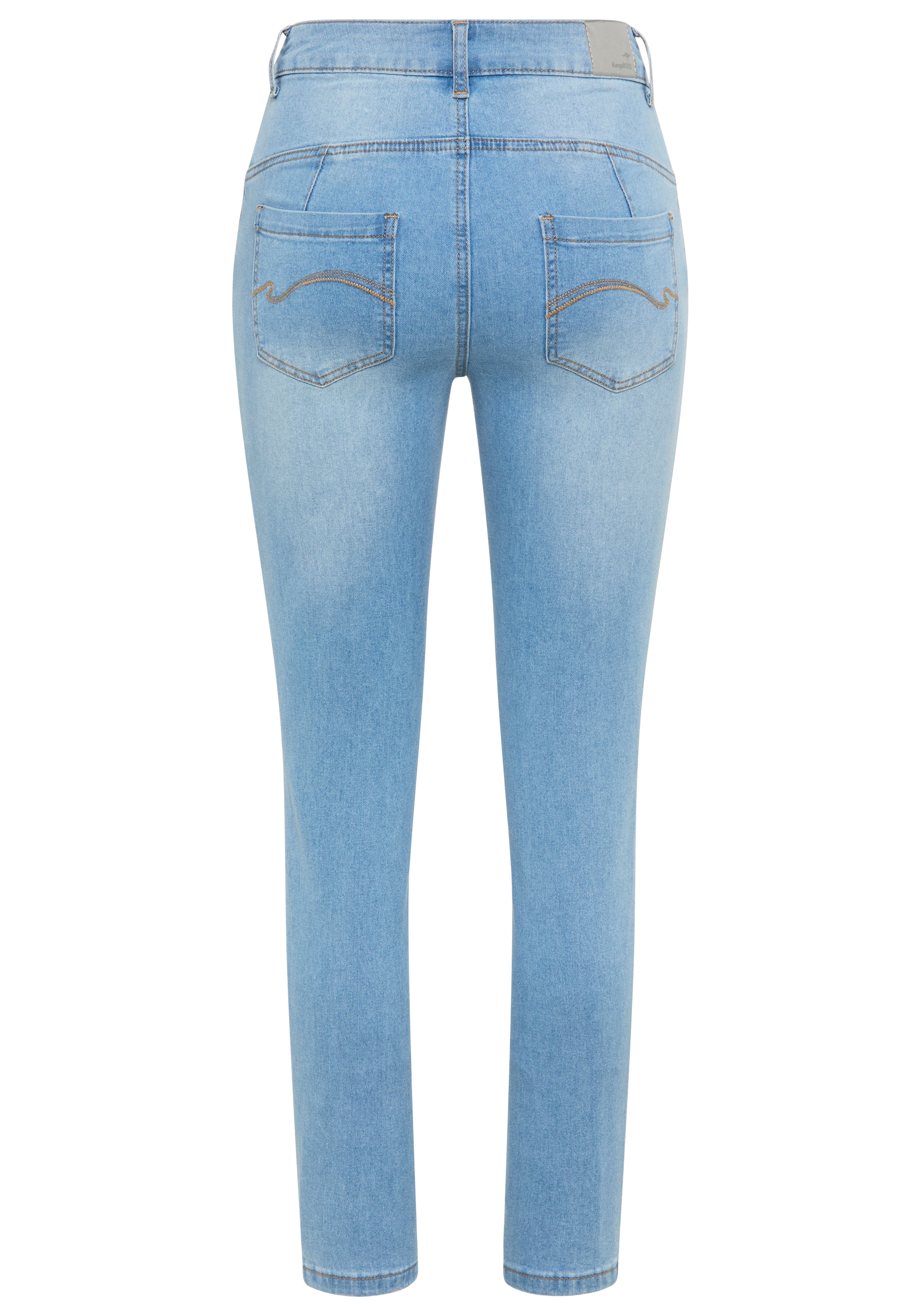KangaROOS Slim-fit-Jeans »CROPPED HIGH WAIST SLIM FIT« schmale Passform,  Röhrenjeans,  trendige Used-Waschung