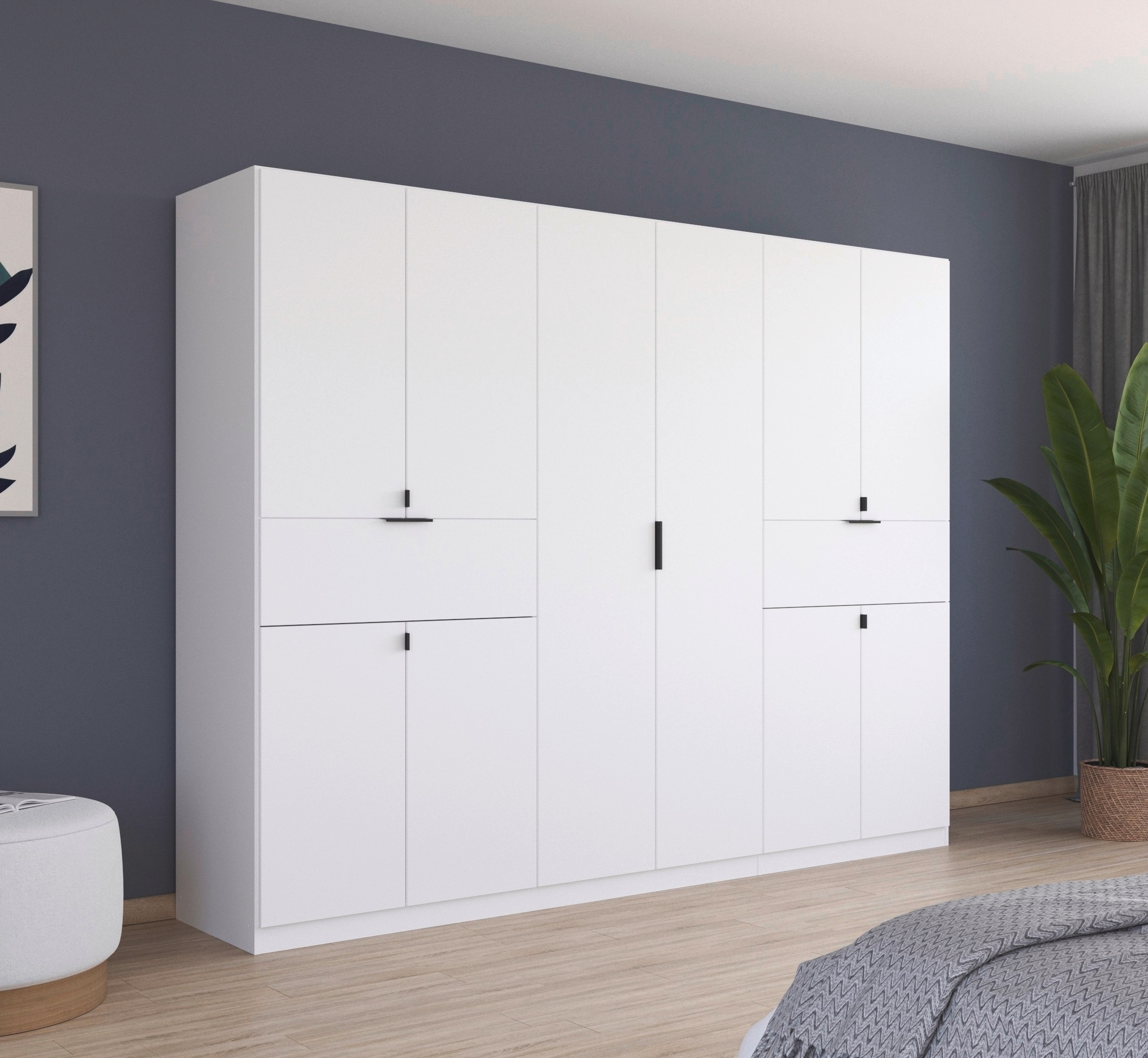 rauch Drehtürenschrank »Kleiderschrank Schrank Garderobe Wäscheschrank TICAO«, (Schubladen in der Höhe variabel positionierbar), mit 2 geräumigen Schubladen, viel Stauraum MADE IN GERMANY