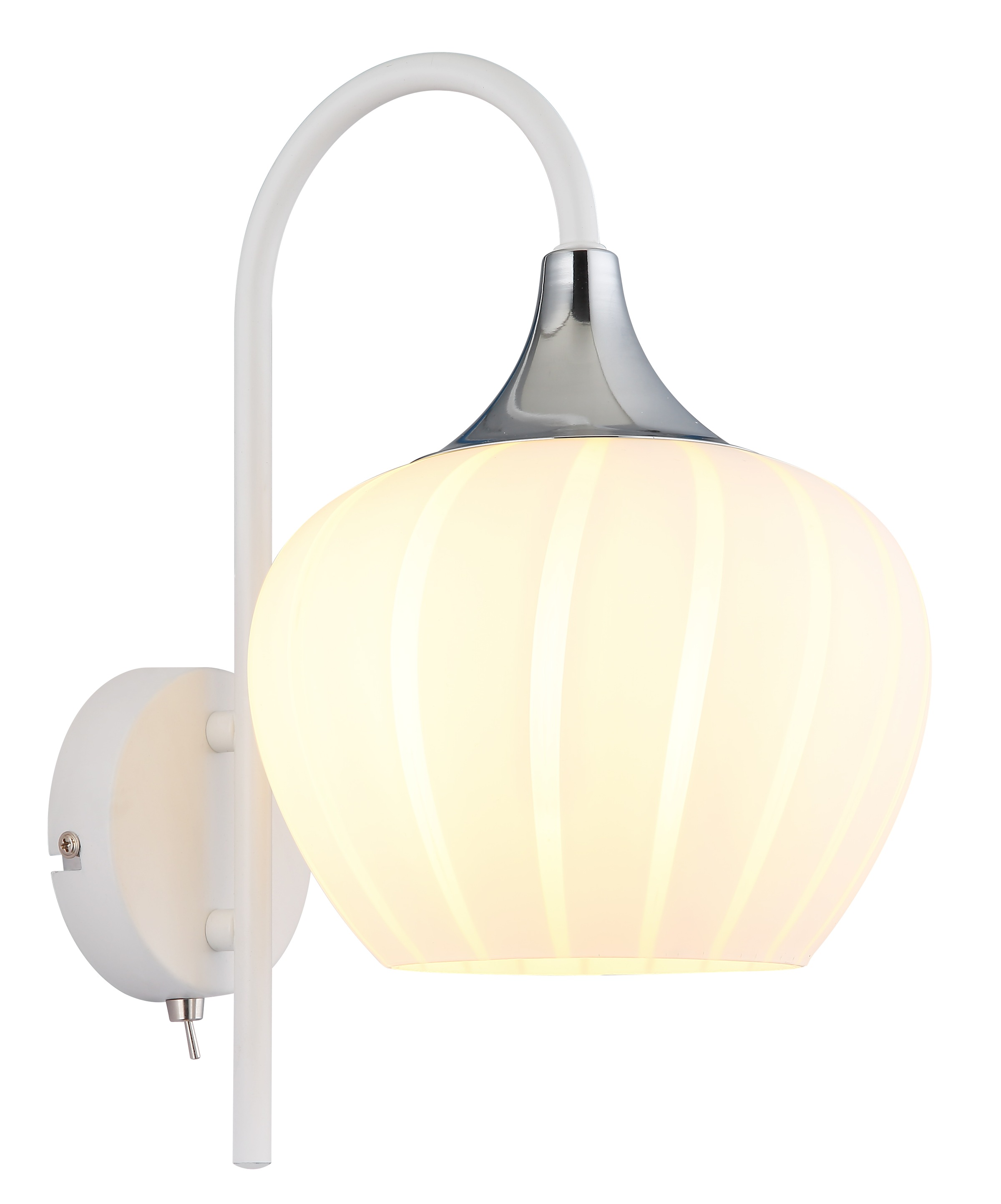 GLOBO LIGHTING Wandleuchte »MAXY« E27 1 Stk. Wandlampe/Metall/Glas Dekorillen/Lichtschein: abwärts/weiß chrom