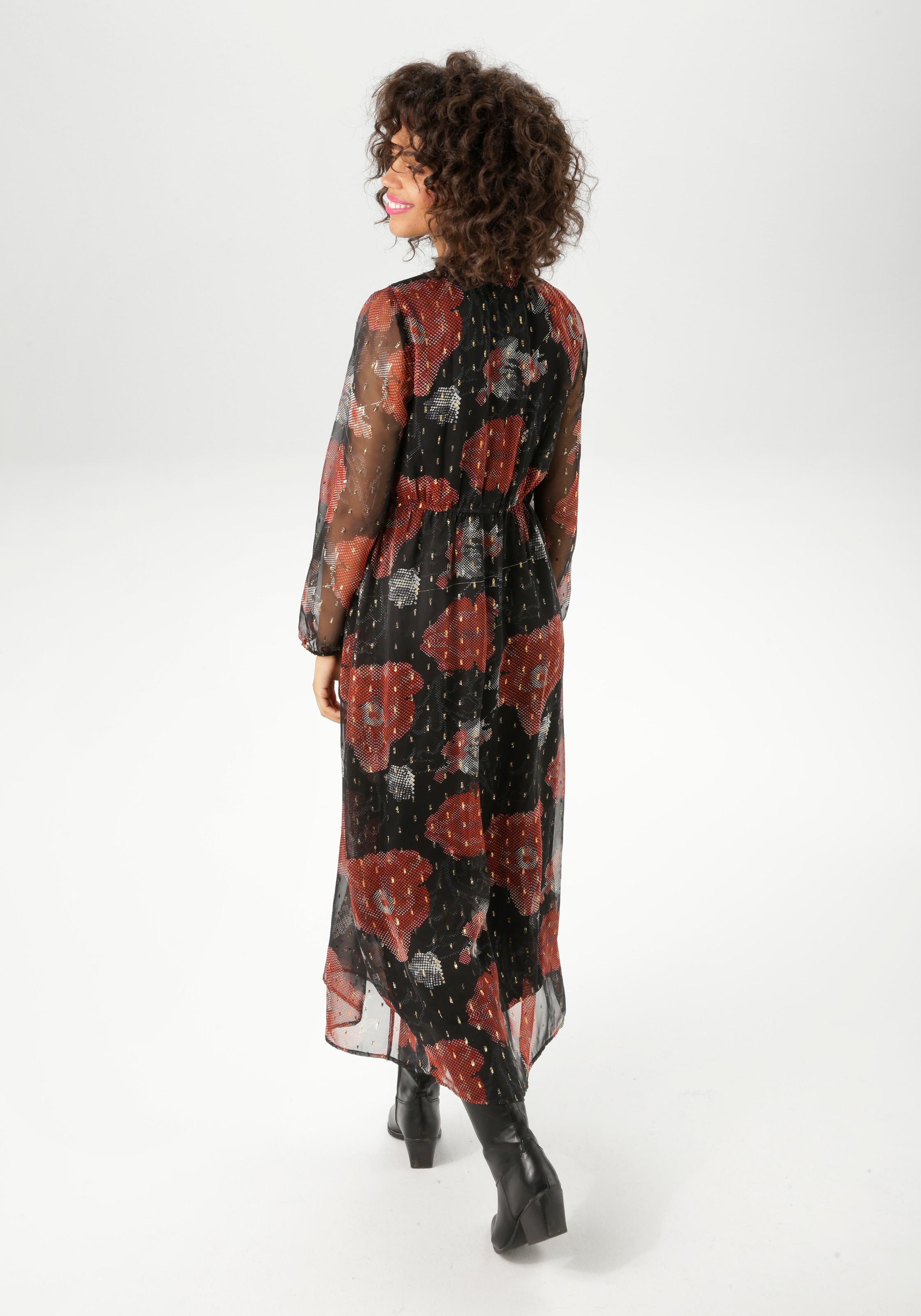 Aniston CASUAL Maxikleid, aufwändig bestickt und mit Glitzerfäden verziert - NEUE KOLLEKTION